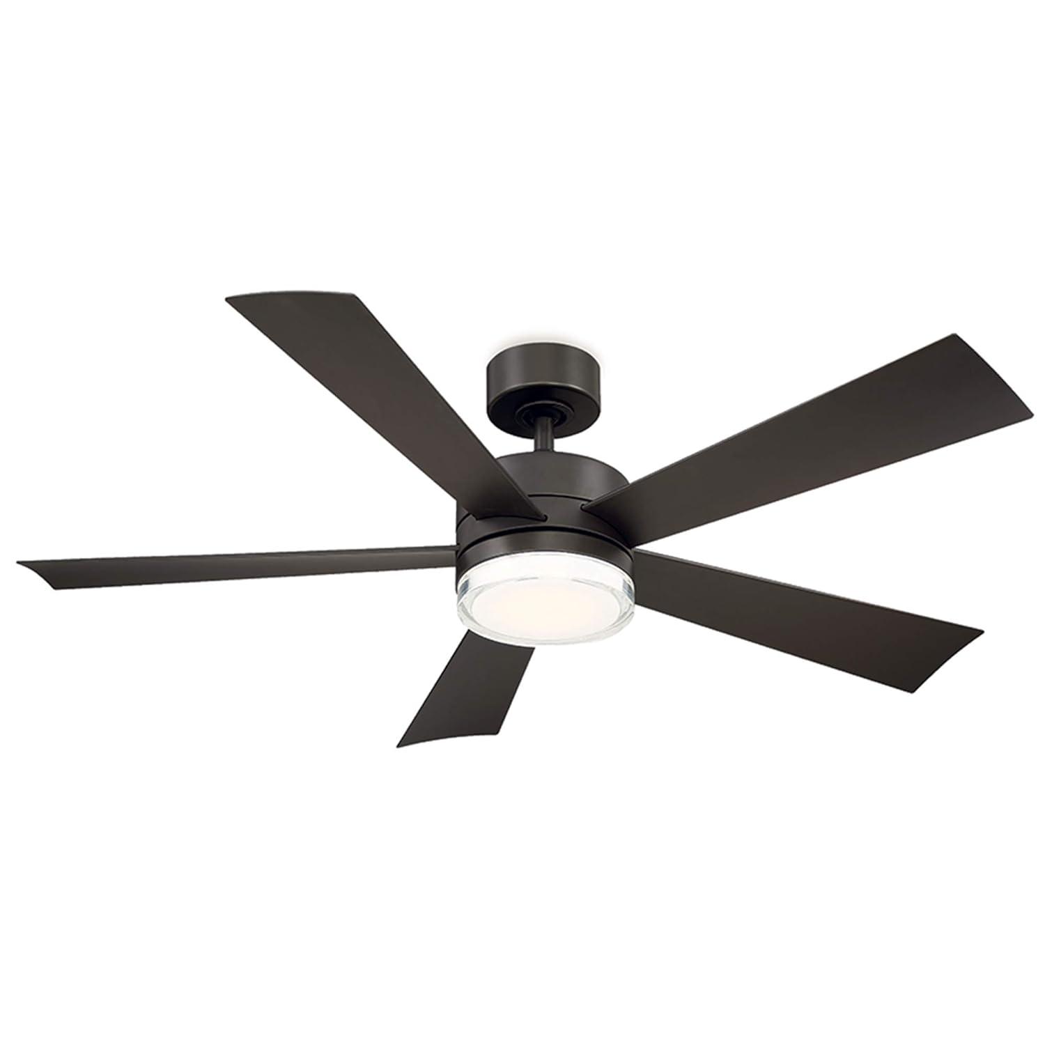 Wynd 5 - Blade Outdoor /Indoor Smart Ceiling Fan with Remote Control and LED Light Kit Included, Works With Alexa and iOS or Android App