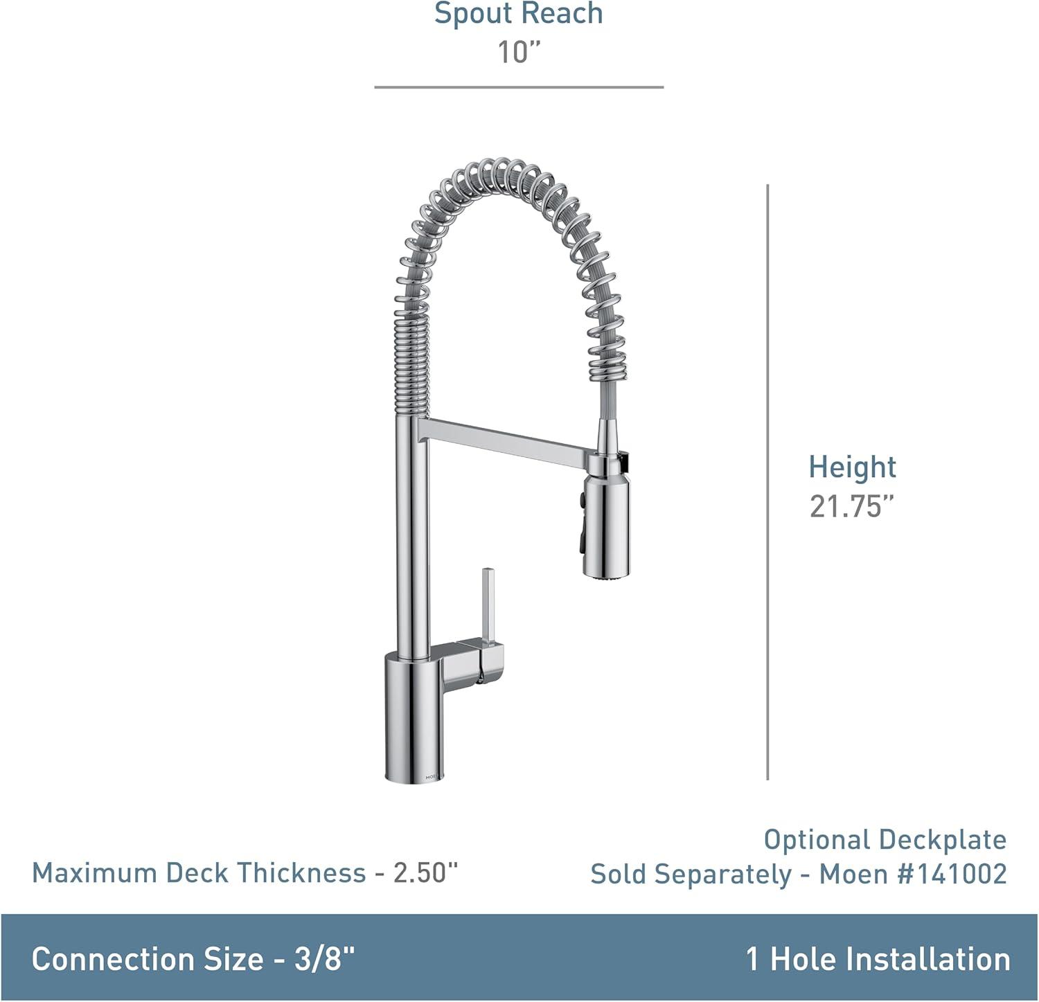 Align One Handle Spring Kitchen Faucet, Modern Single Hole Kitchen Sink Faucet Pulldown Sprayer