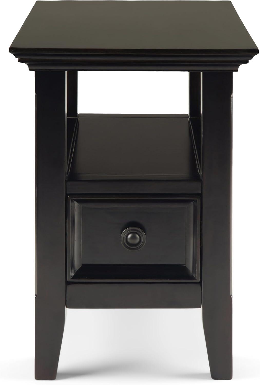 Simpli Home Amherst Side Table in Hickory Brown