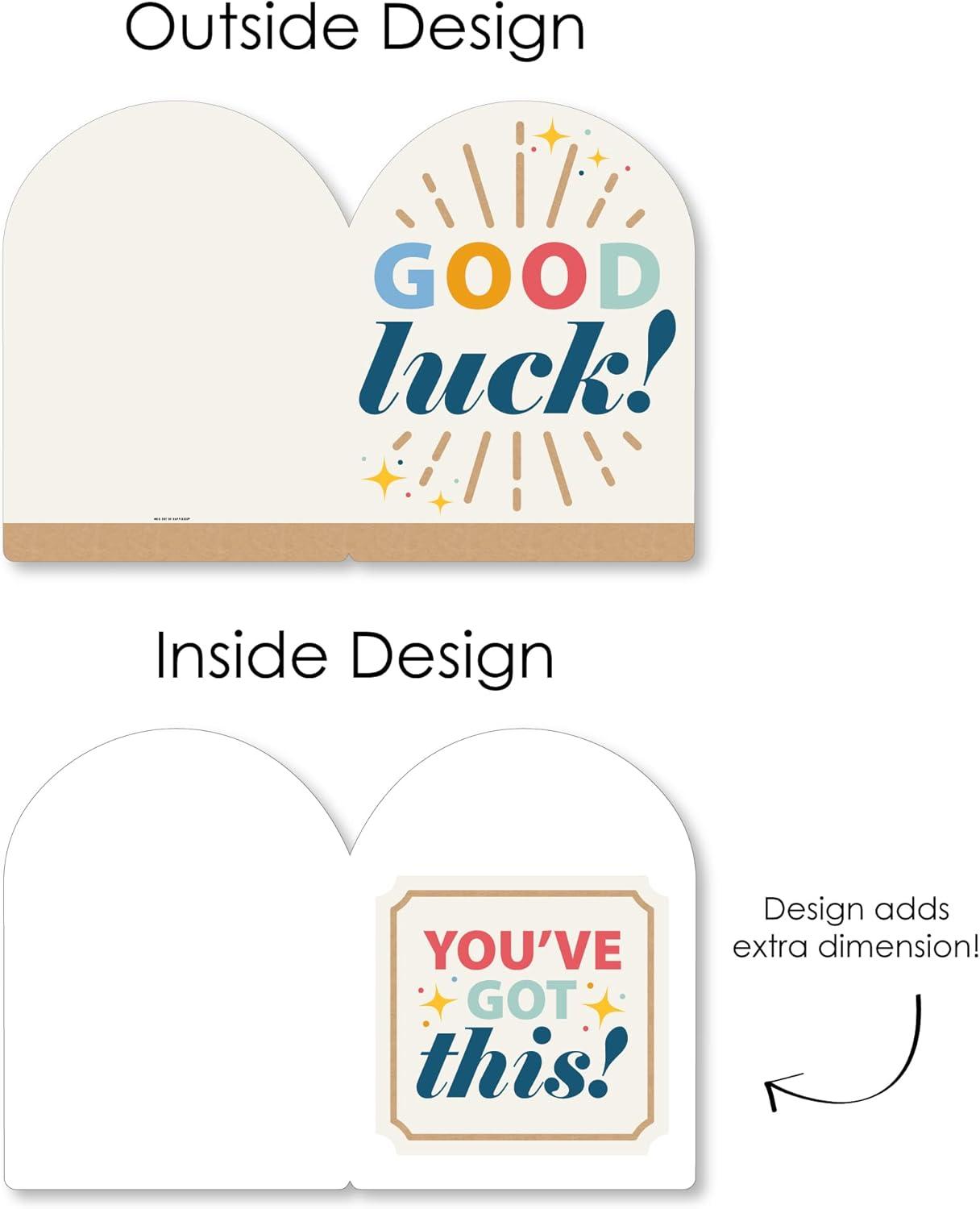 Big Dot of Happiness Good Luck - Encouragement Giant Greeting Card - Big Shaped Jumborific Card - 16.5 x 22 inches