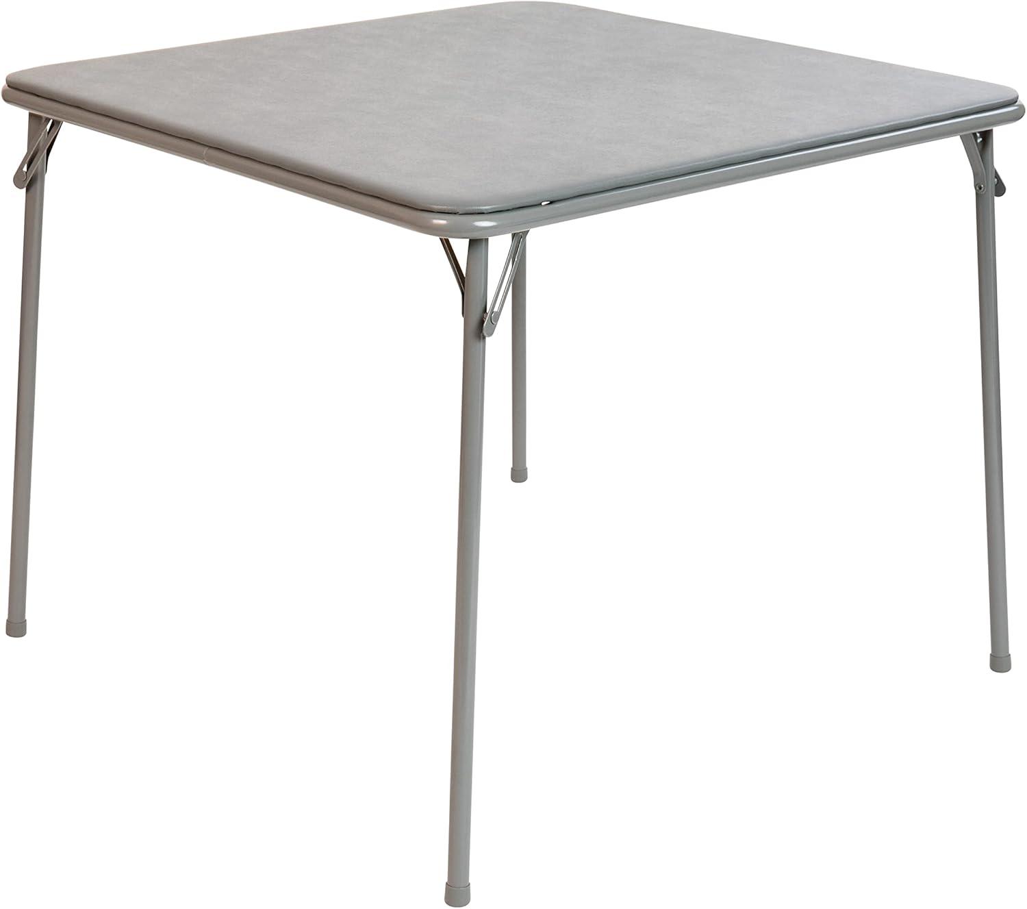 Emma and Oliver Foldable Card Table with Vinyl Table Top - Game Table - Portable Table