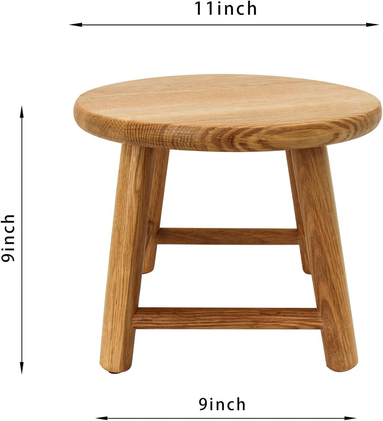 Natural Oak Handcrafted Solid Wood Kids Stool