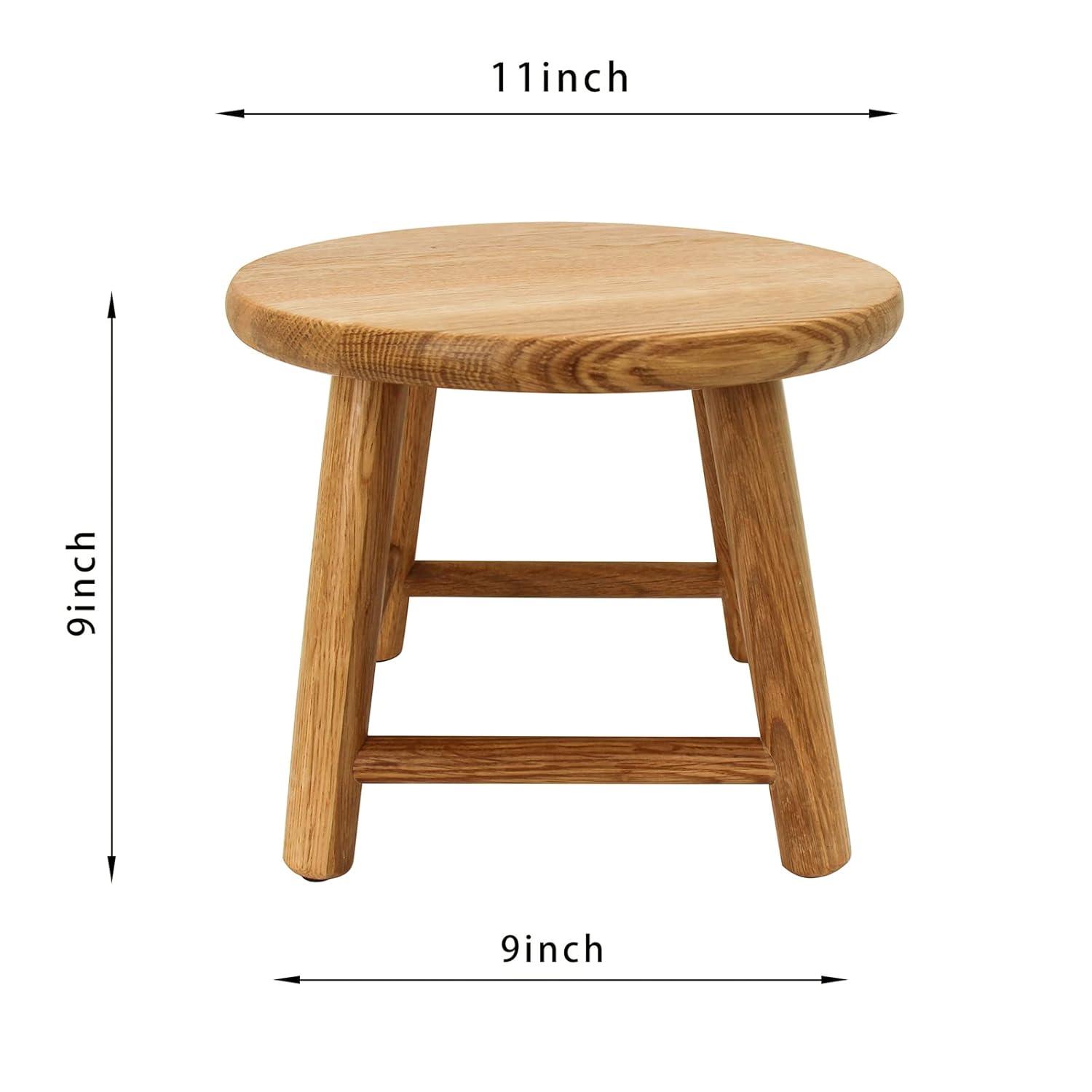 Natural Oak Handcrafted Solid Wood Kids Stool
