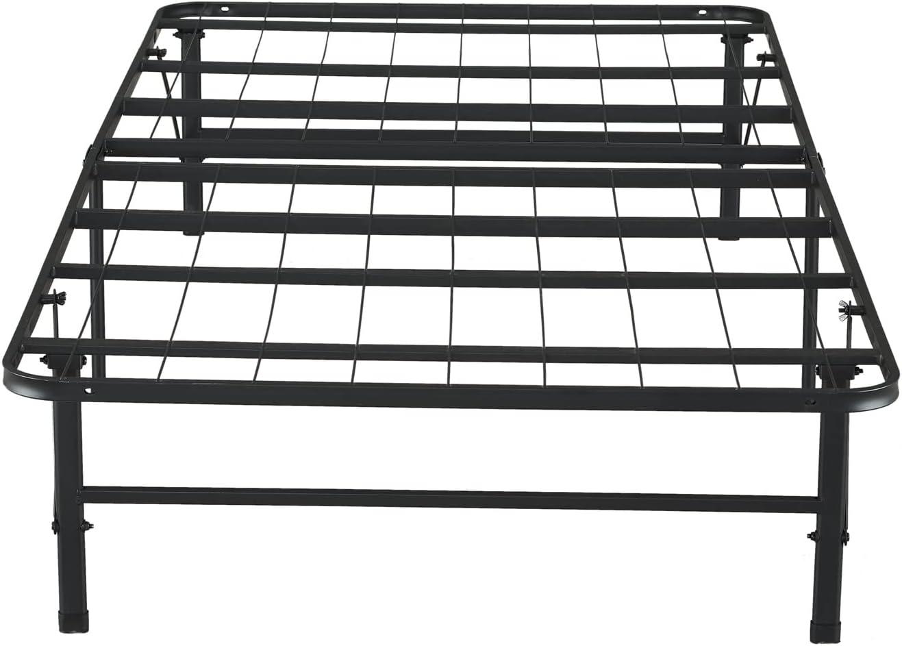 Muscoy 14" Foldable Steel Bed Frame, No Box Spring Needed, Underbed Storage , Easy Assembly