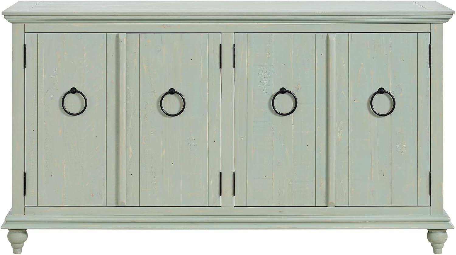 Martin Svensson Home Garden District Solid Wood TV Stand for TVs up to 70", Rustic Turquoise