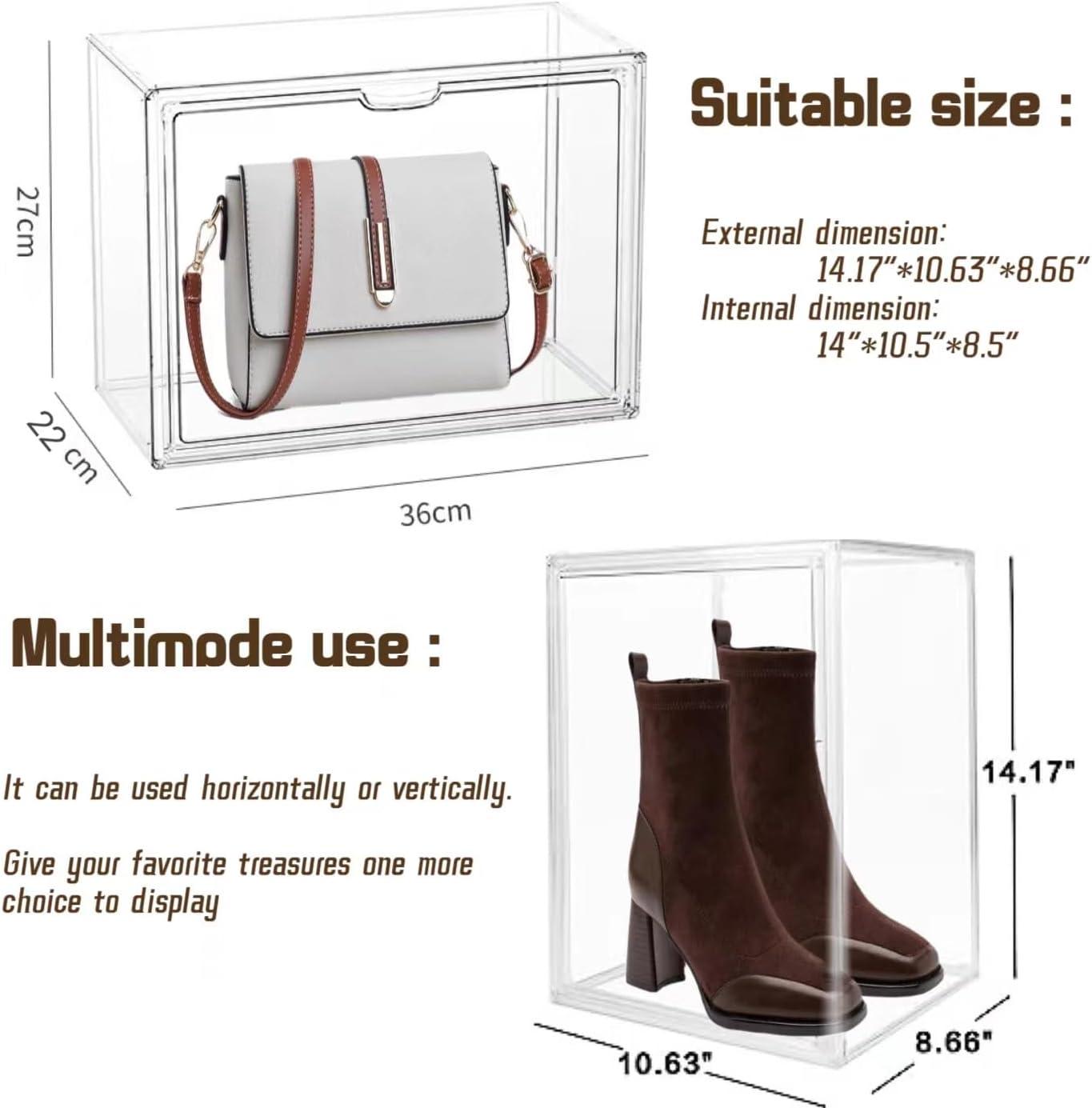 Clear Stackable Acrylic Storage Bin with Magnetic Lid