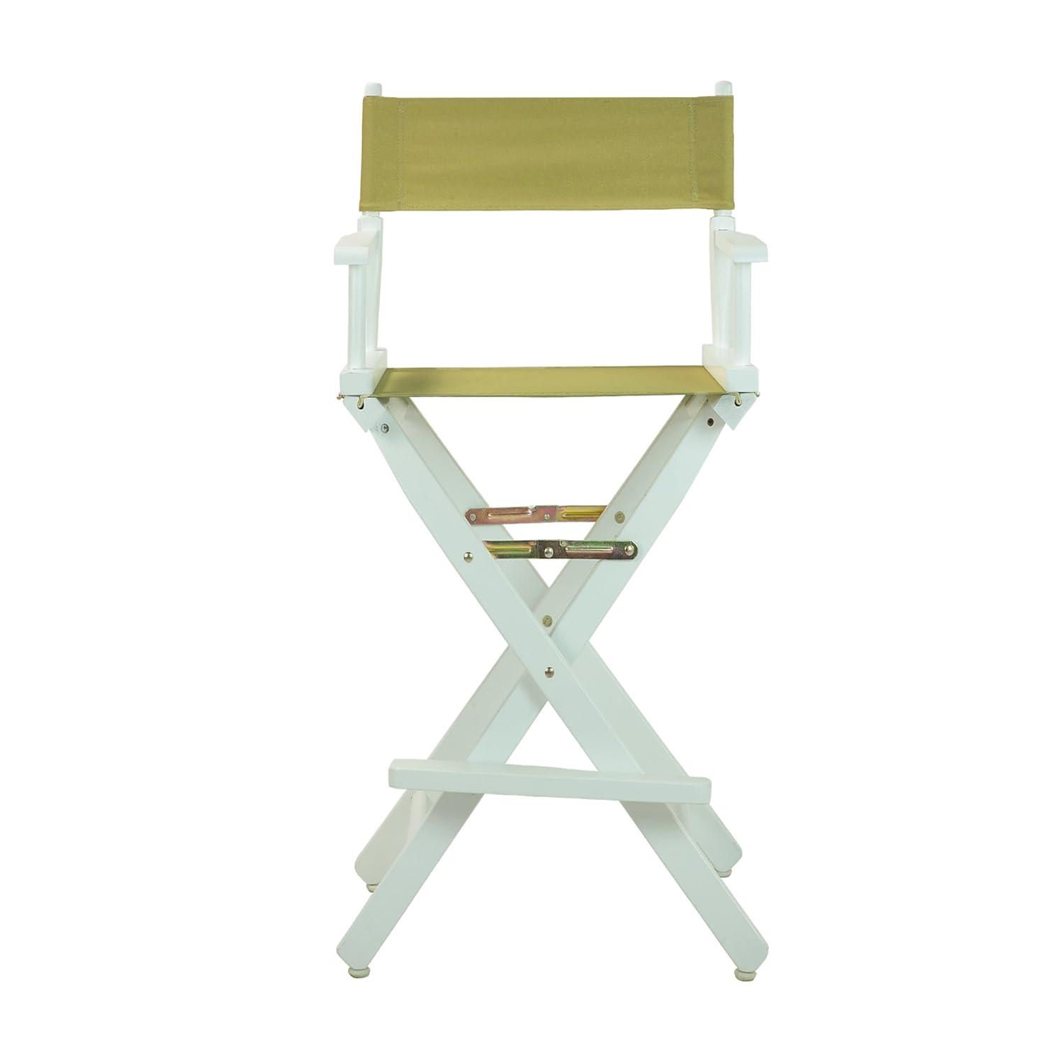 "30" Director's Chair White Frame-Olive Canvas"