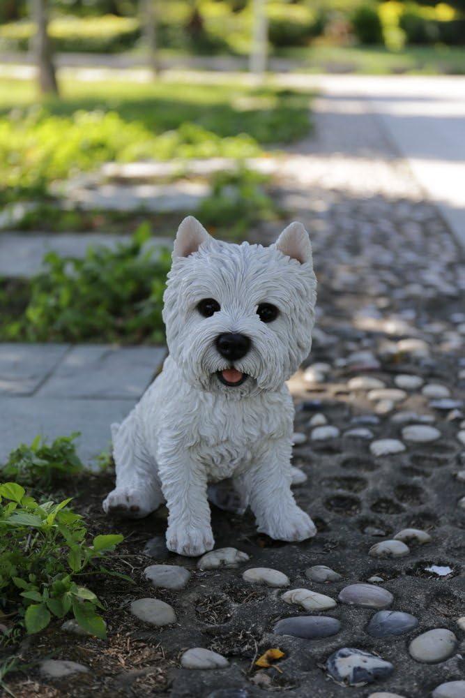 Hi-Line Gift Ltd. Sitting White Terrier Dog Statue