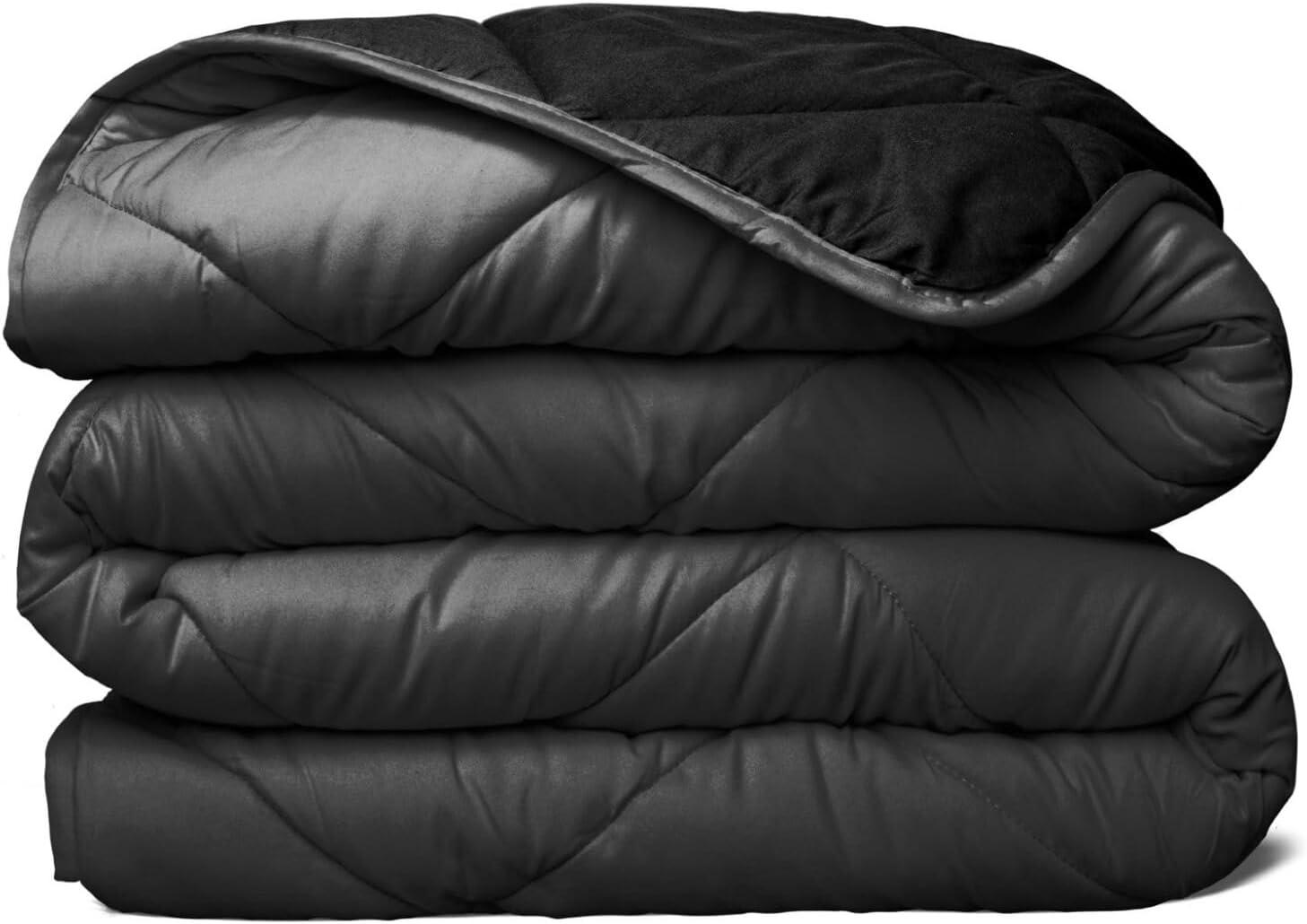 Twin Black and Gray Reversible Microfiber Comforter