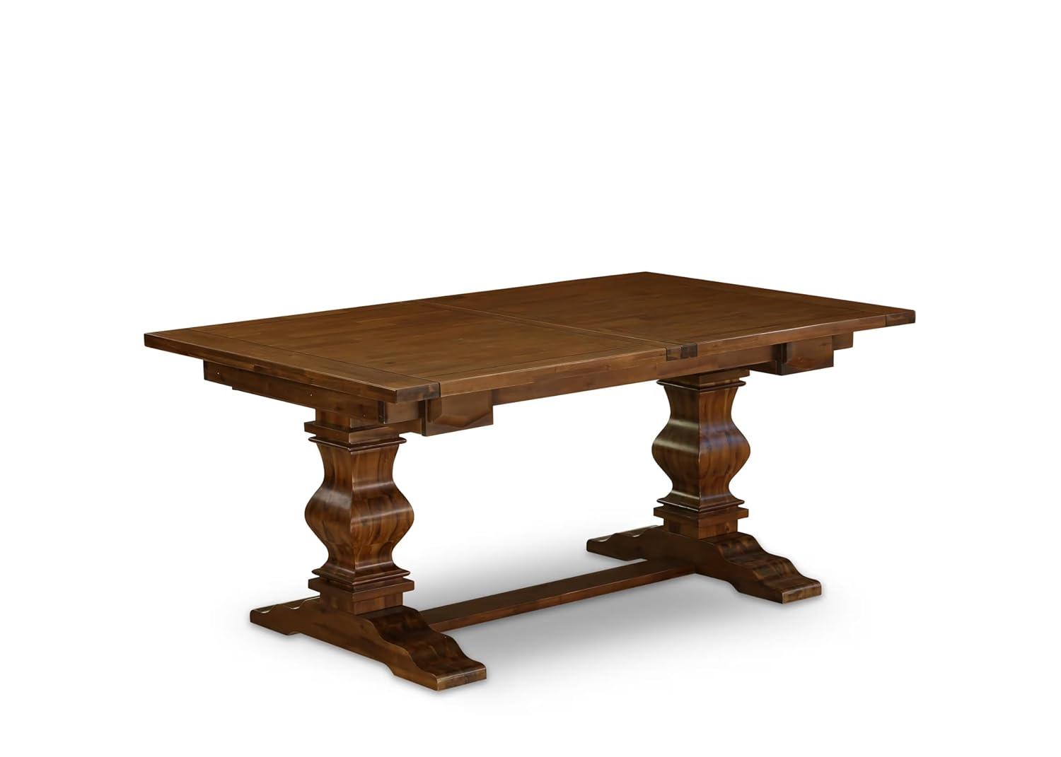 Lassale Removable Leaf Acacia Solid Wood Dining Set