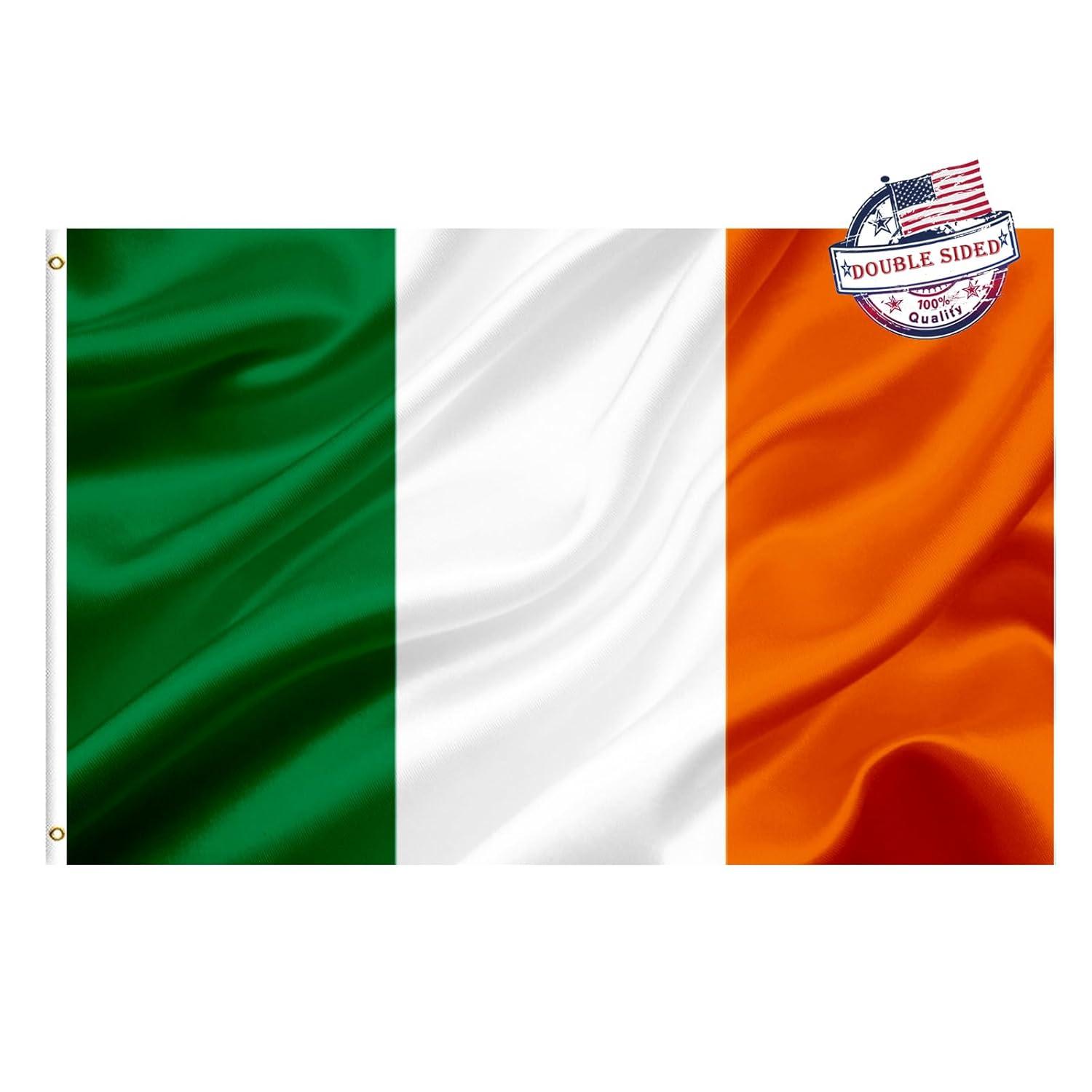 TOPFLAGS Ireland Irish Flag 12x18 Outdoor,Heavy Duty Sewn Stripes Irish Country Flags Vivid Color Fade-resistant for Outside