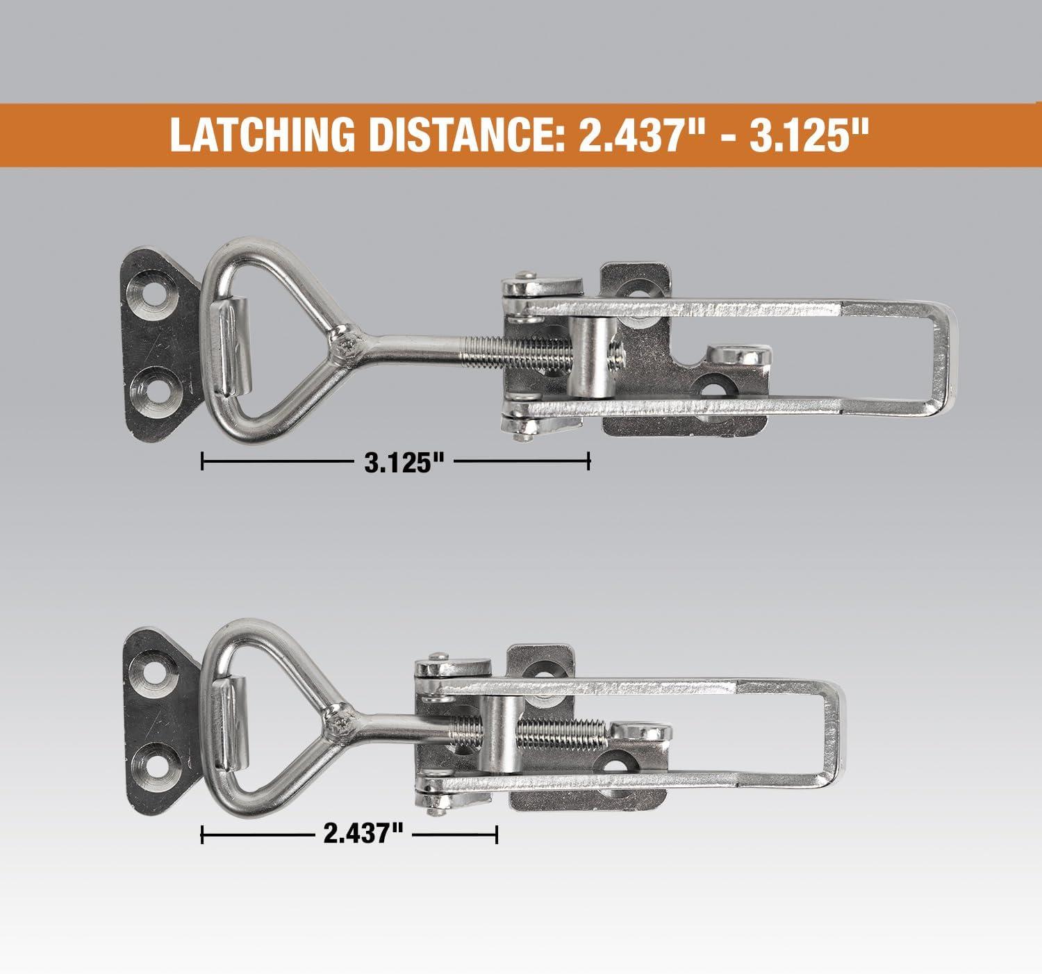 Heavy Duty Stainless Steel Adjustable-Grip Cabinet Draw Latch