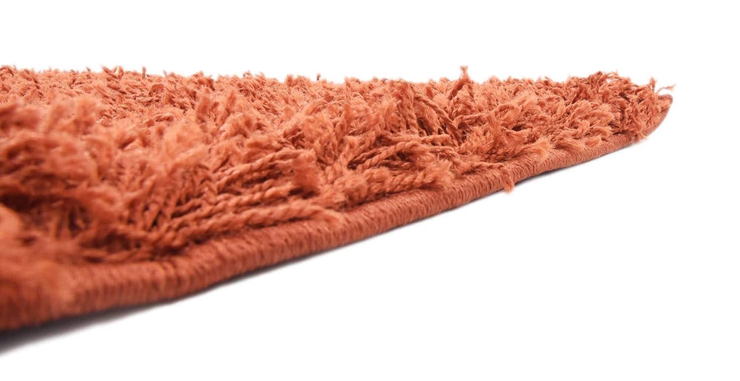 Unique Loom 8' 0 x 8' 0 Square Solid Shag Terracotta Area Rug
