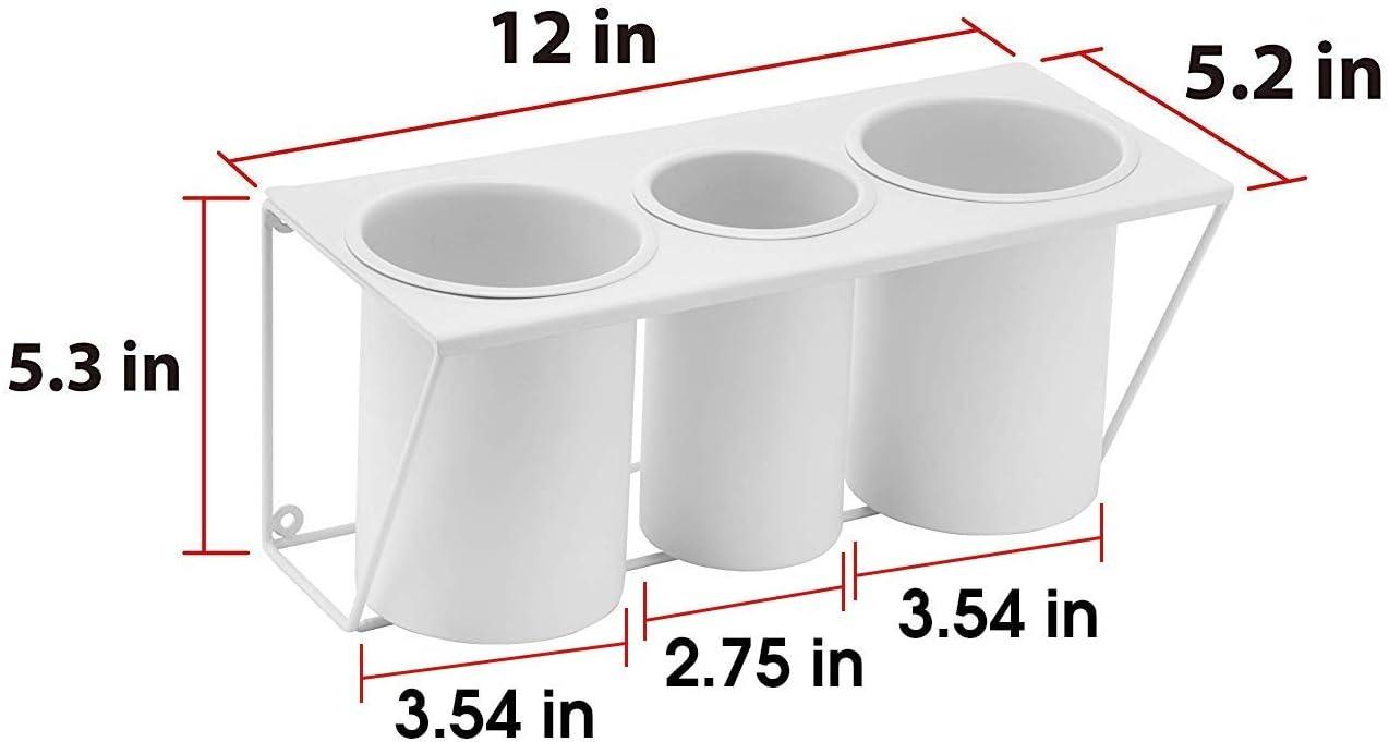 JackCubeDesign Wall Mount Hair Dryer Holder Hair Styling Product Care Tool Organizer Bath Supplies Accessories Tray Stand Storage Bathroom Steel (White) MK470A