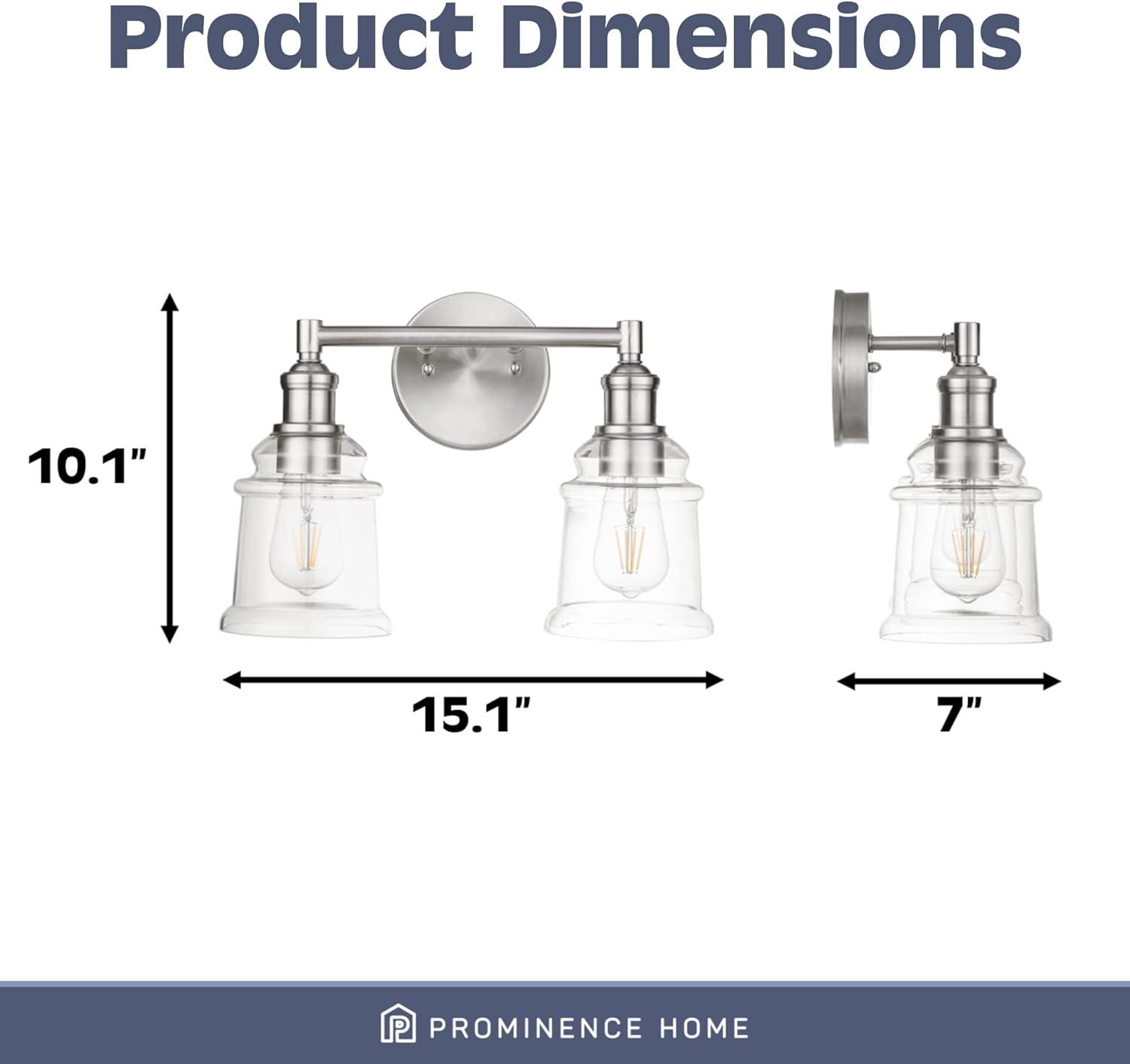 Prominence Home Eaton Ridge Two Light Vanity in Brushed Nickel