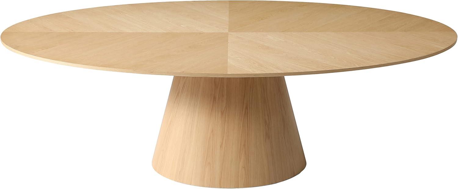 Gavin Transitional Oval White Oak Dining Table, 90" W