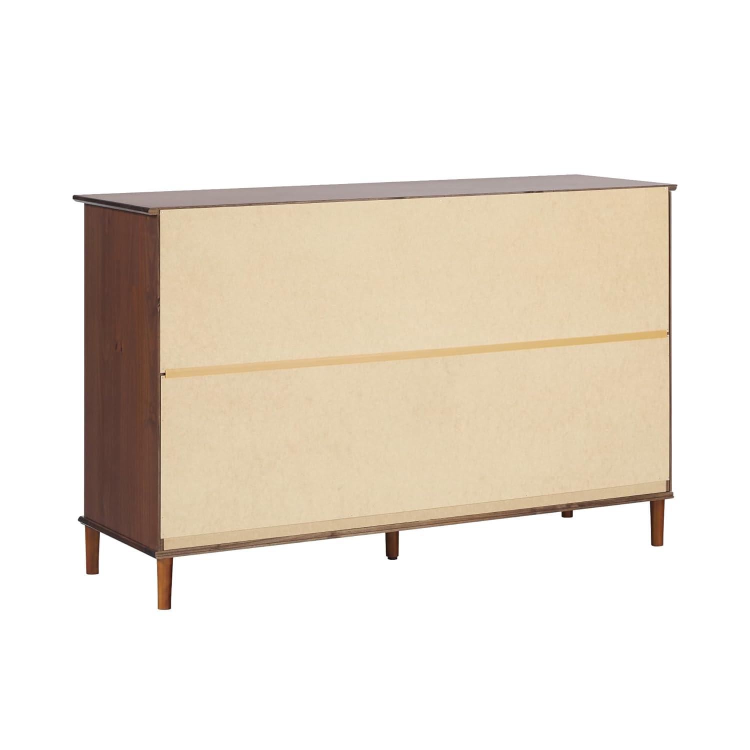 Walker Edison Classic Mid-Century Modern 6-Drawer Solid Wood Dresser, Walnut