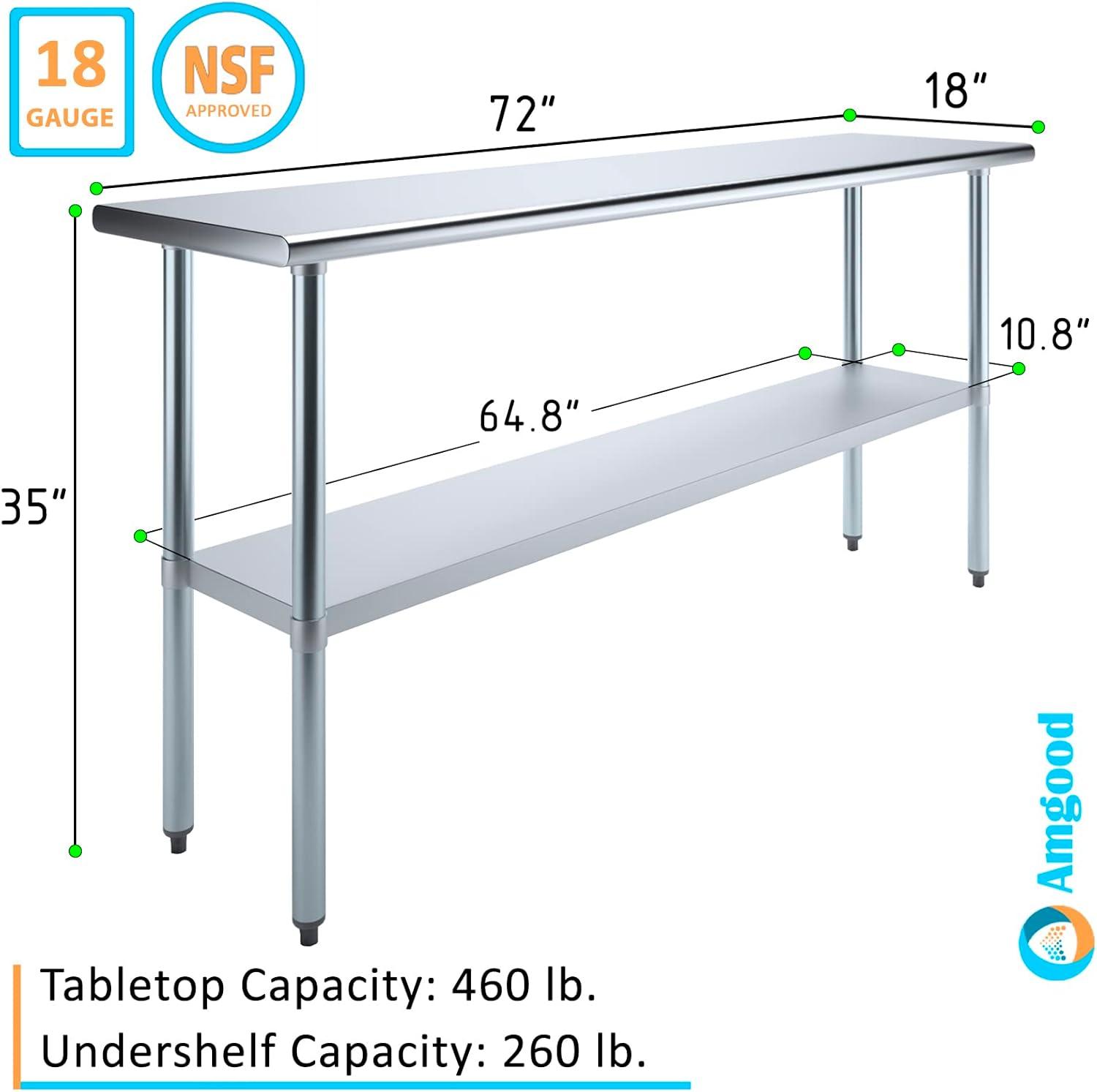 18 in. x 72 in. Stainless Steel Table