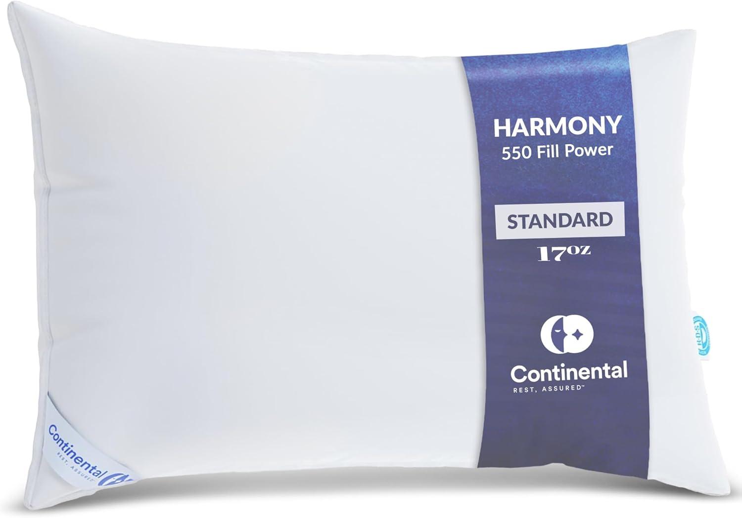 ContinentalBedding Continental Bedding Soft Luxury Down Pillows, Breathable Bed Pillows (Pack of 1)