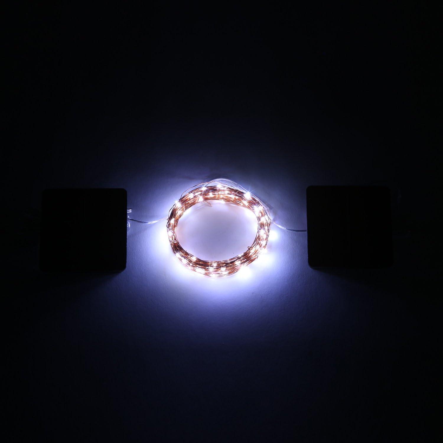 Magicnight Solar Mini Teeny Tiny Lights,Starry String Light for Garden Fairy,Tree,Railing,Arbor,Fence,16 Feet 50LEDs,2 Pack,Warm White