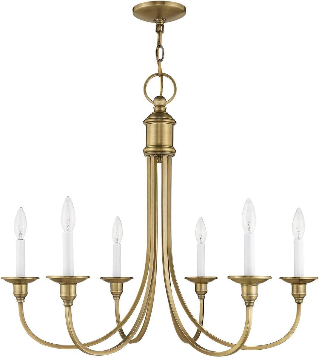 Livex Lighting Cranford 6 - Light Chandelier in  Antique Brass