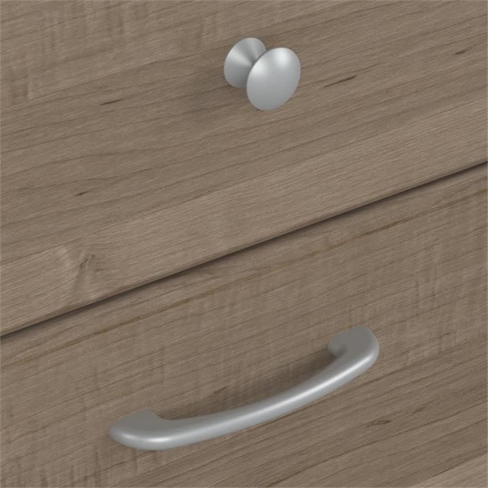 Espresso Oak L-Shaped Home Office Desk with Drawer and Filing Cabinet