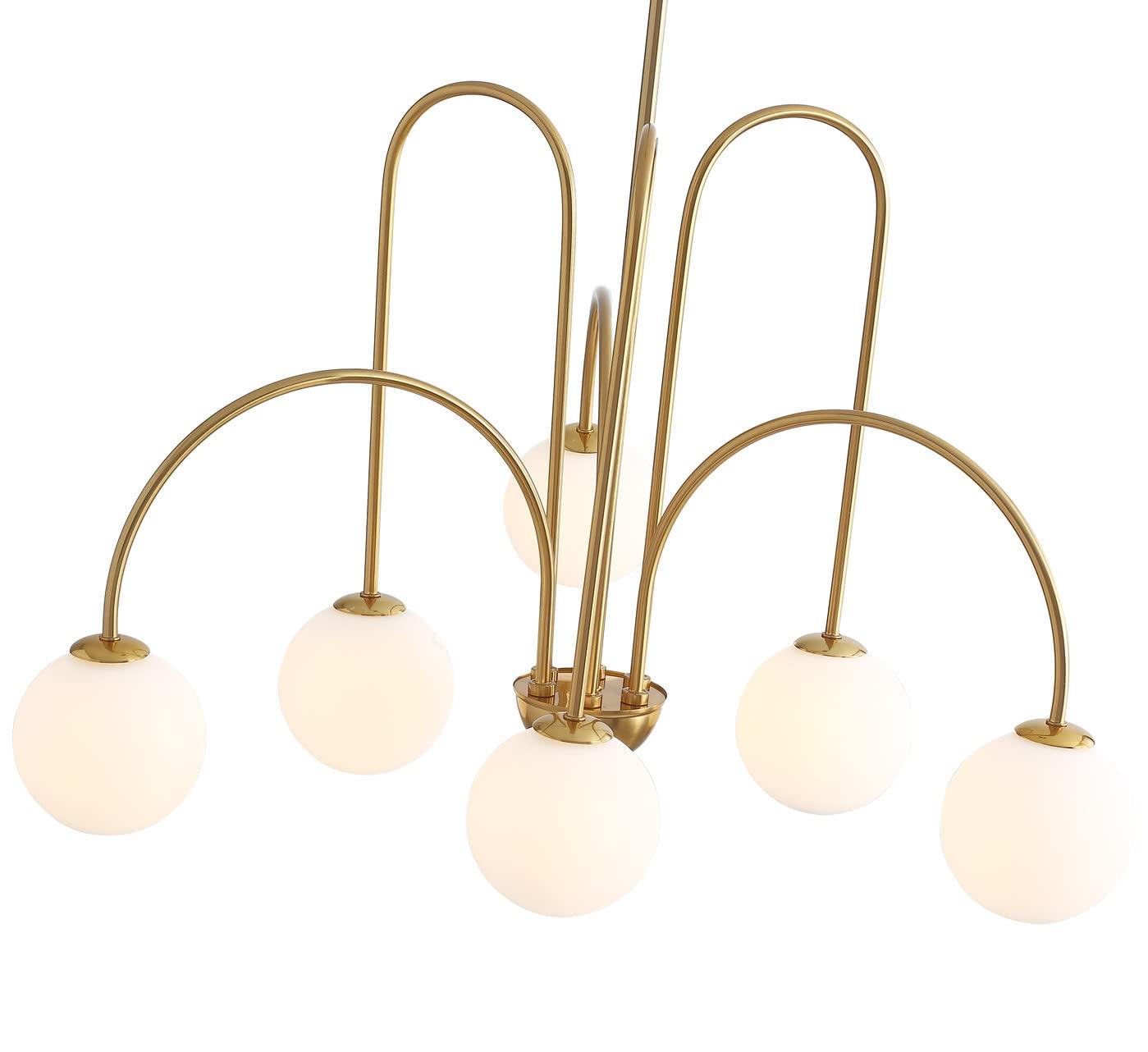 Abrial 6 - Light 25.98 inch Sputnik Empire Glass Shade Chandelier