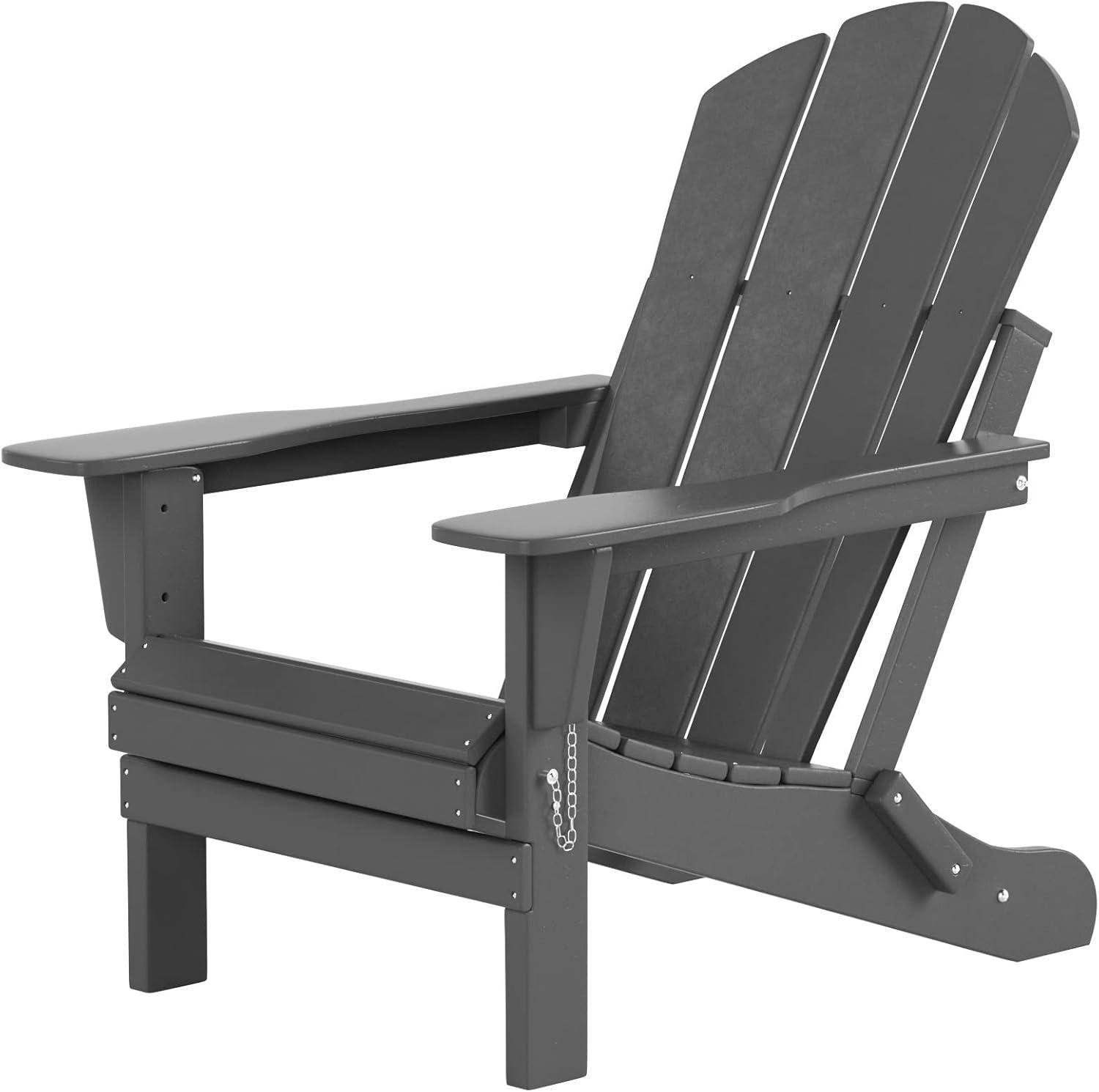 WestinTrends Malibu HDPE Outdoor Patio Folding Poly Adirondack Chair