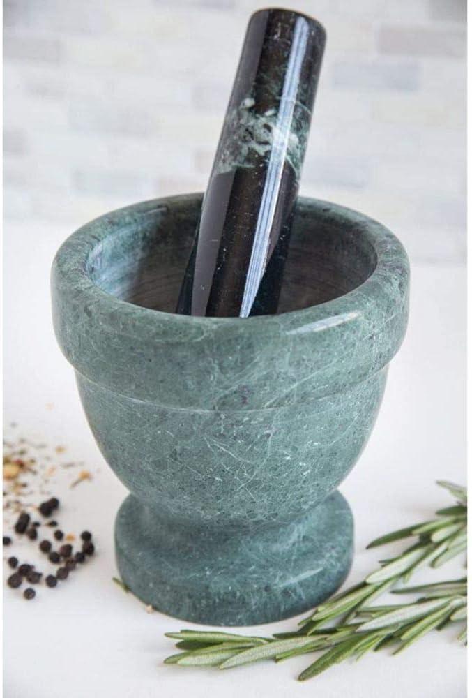 Green Marble 4-Inch Mortar and Pestle Set