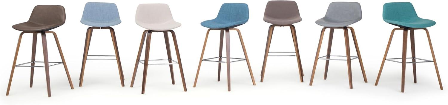 Set of 2 Cacey Bentwood Counter Height Barstools Cream - WyndenHall: Mid-Century, Chrome Legs, Foam Padding