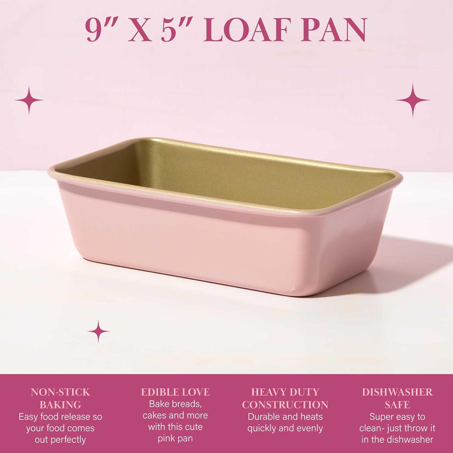 Pink Champagne Nonstick Carbon Steel 9-Inch Loaf Pan