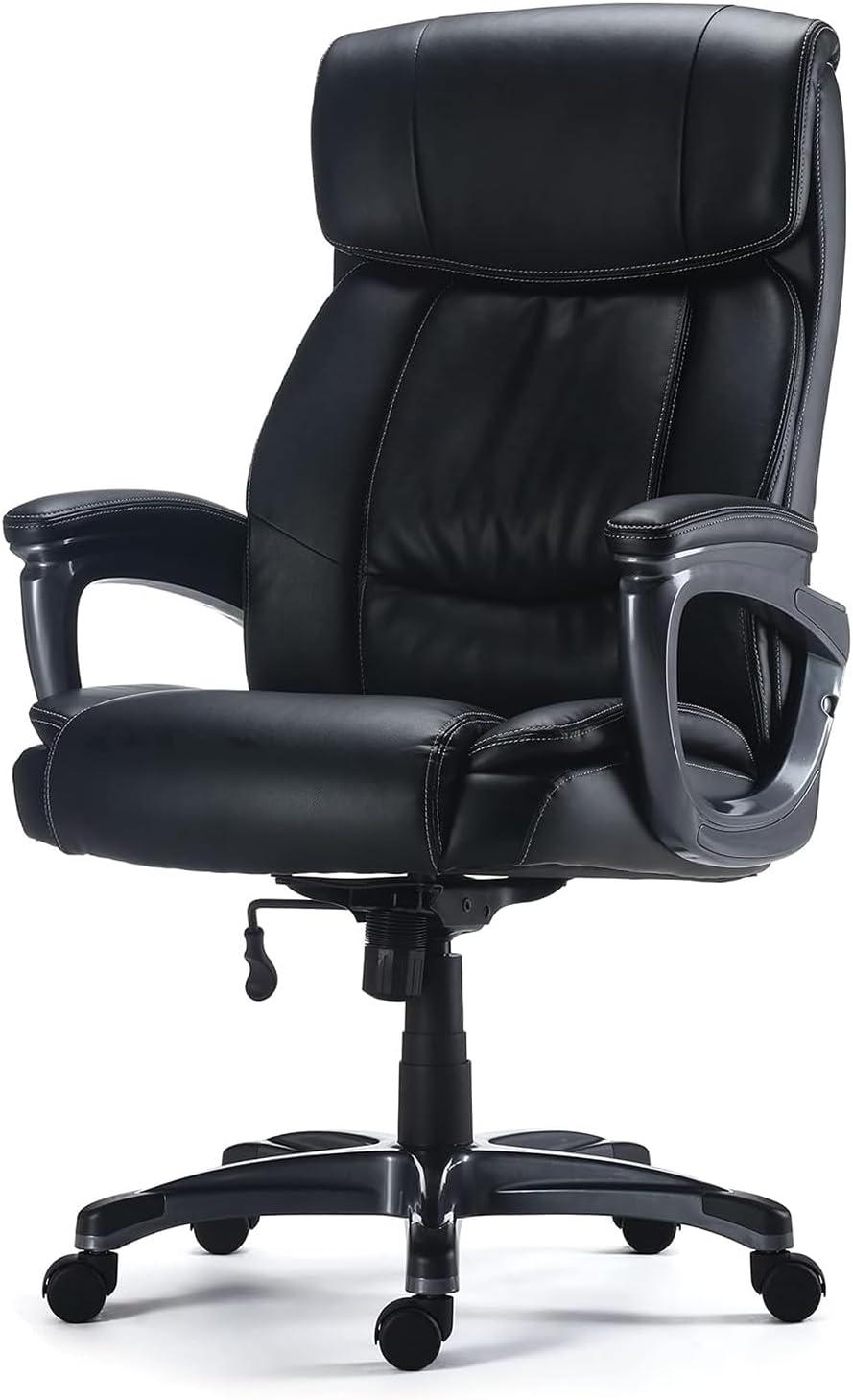 Black Bonded Leather Big & Tall Executive Office Chair