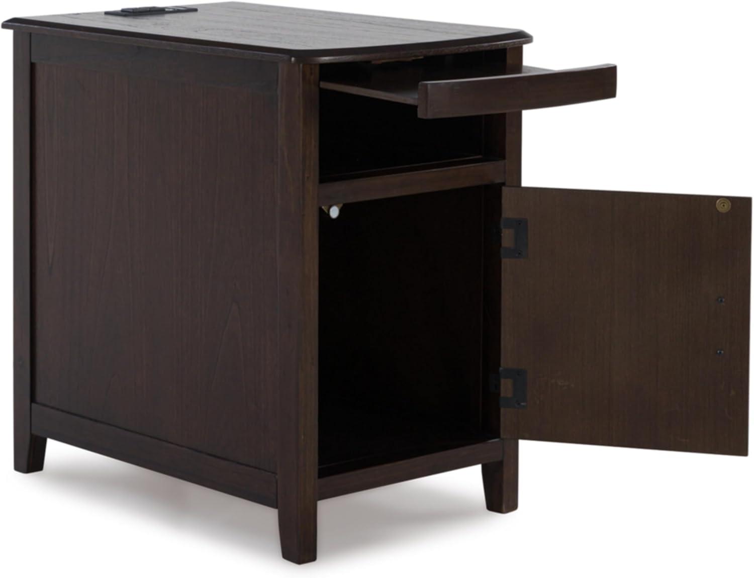 Signature Design by Ashley Casual Devonsted Chairside End Table  Dark Brown