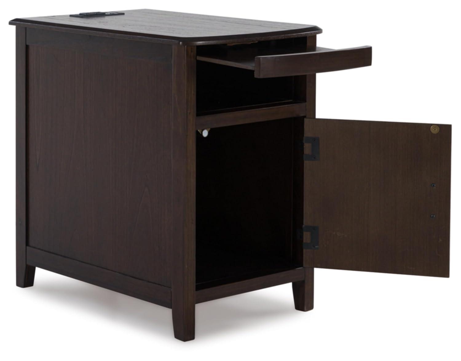 Signature Design by Ashley Casual Devonsted Chairside End Table  Dark Brown