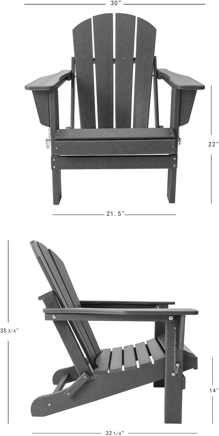 WestinTrends Malibu HDPE Outdoor Patio Folding Poly Adirondack Chair