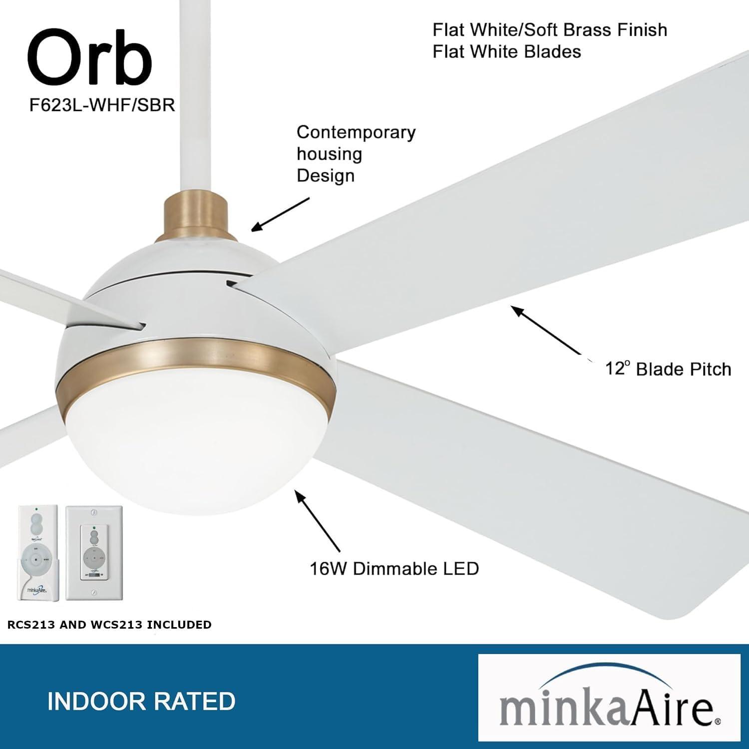 Minka Aire 54" 4 - Blade LED Standard Ceiling Fan with Remote Control and Light Kit Included