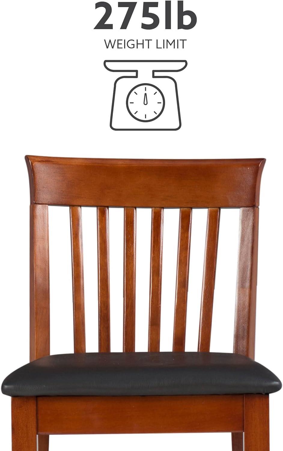 30" Torino Craftsman Padded Seat Barstool Hardwood/Dark Cherry - Linon: Rubberwood, 31" High