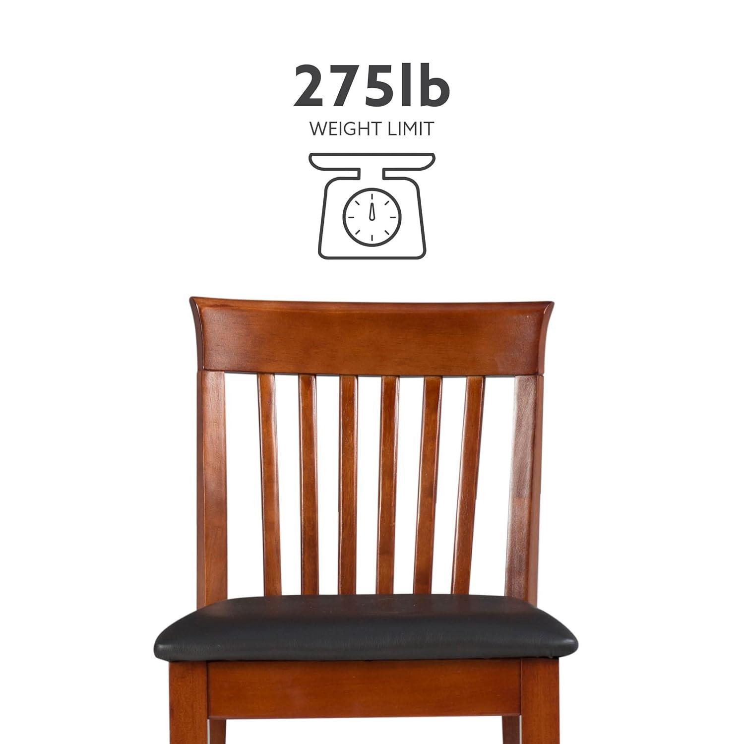 30" Torino Craftsman Padded Seat Barstool Hardwood/Dark Cherry - Linon: Rubberwood, 31" High