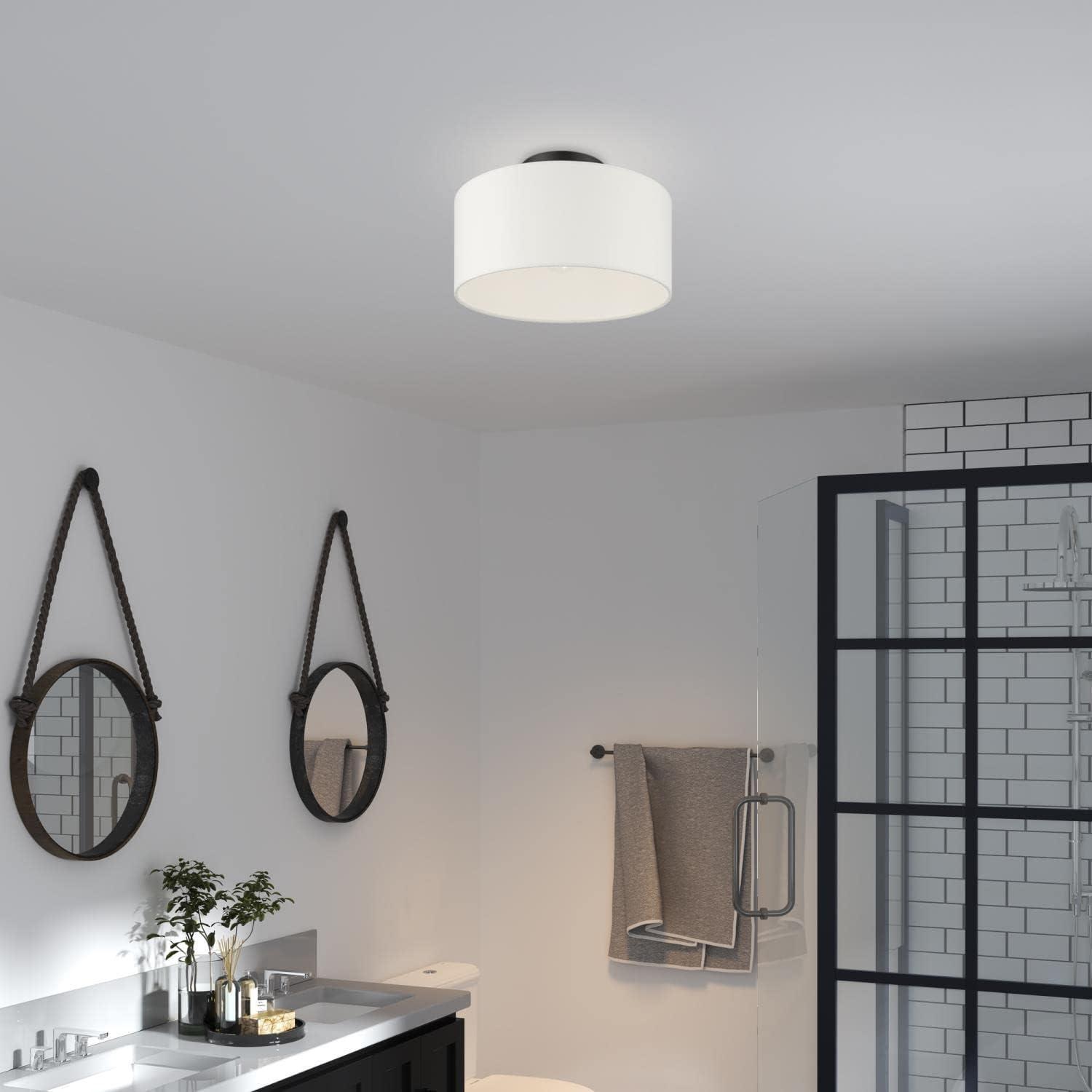 Livex Lighting Meridian 1 - Light Semi-Flush Mount in  Black