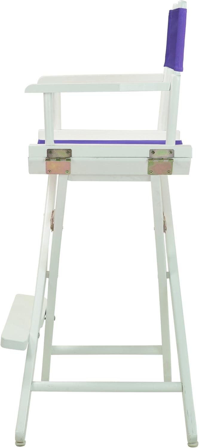 "30" Director's Chair White Frame-Purple Canvas"