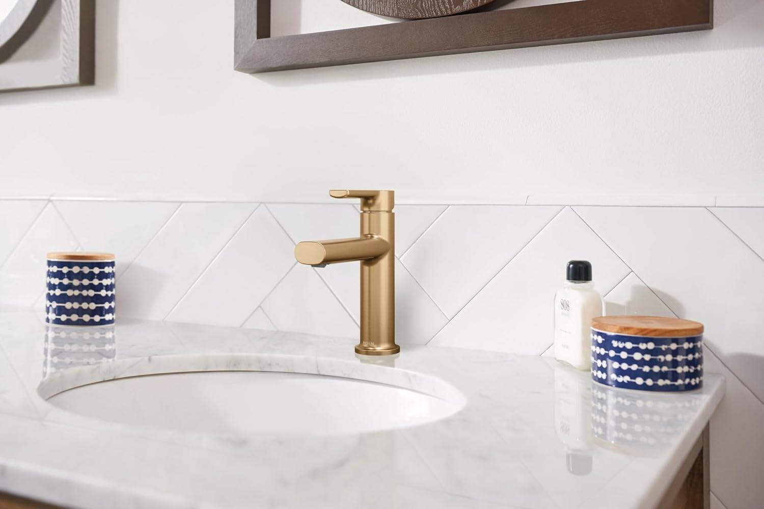 Bronzed Gold Single Handle Modern Bathroom Faucet