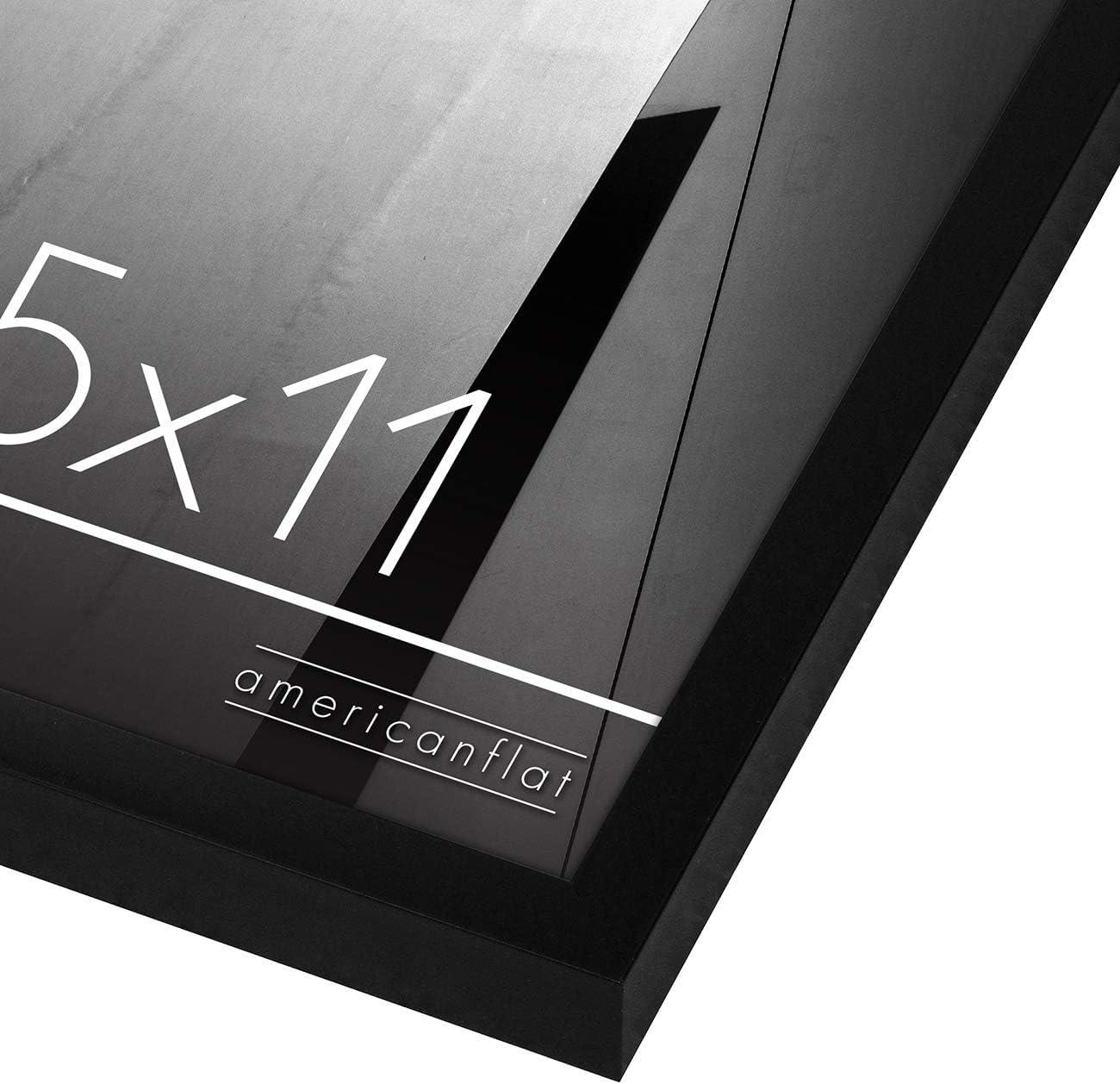 Americanflat 8.5x11 Picture Frame with Shatter-Resistant Glass - Streamline Collection - Thin Border Photo Frame for Wall - Black