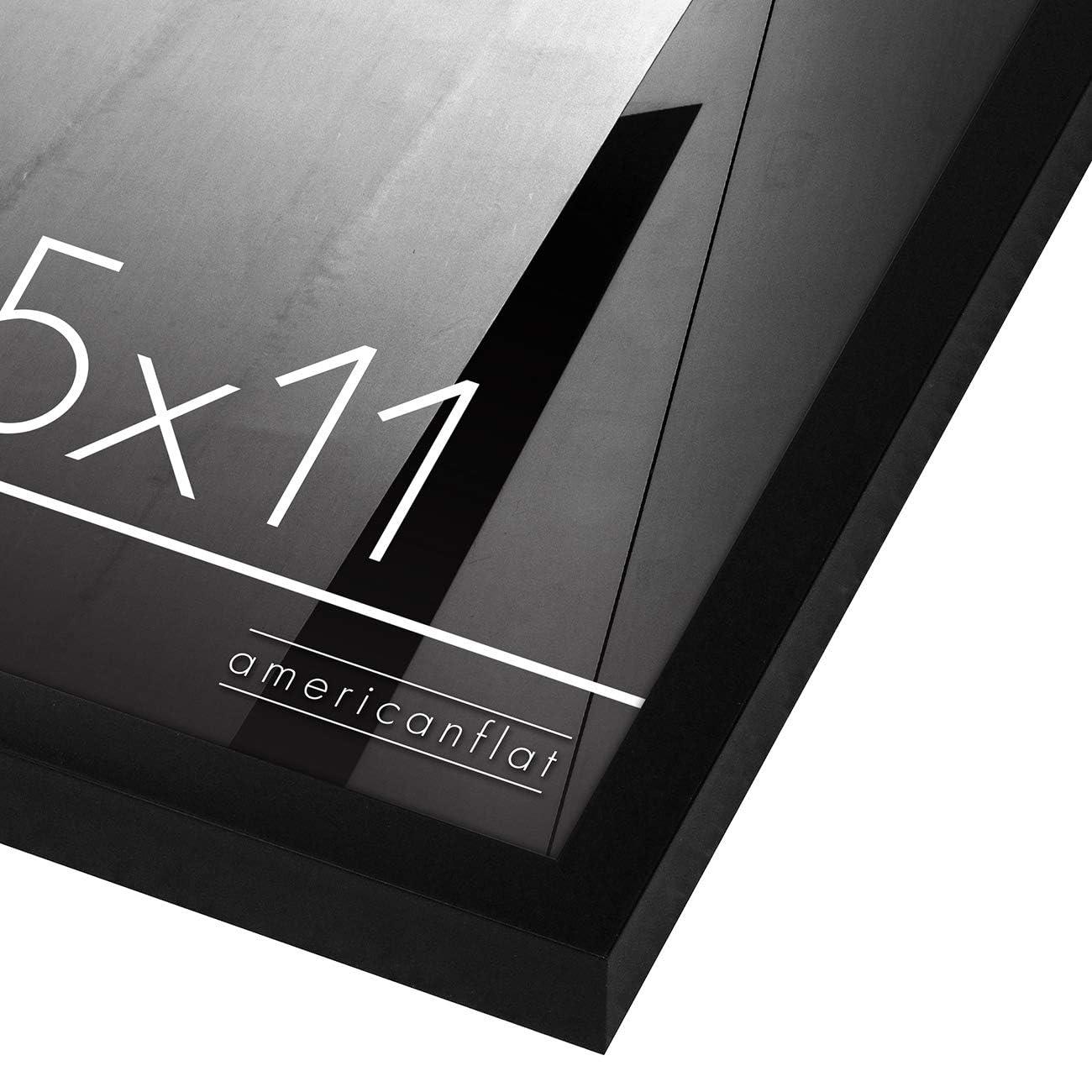 Americanflat 8.5x11 Picture Frame with Shatter-Resistant Glass - Streamline Collection - Thin Border Photo Frame for Wall - Black