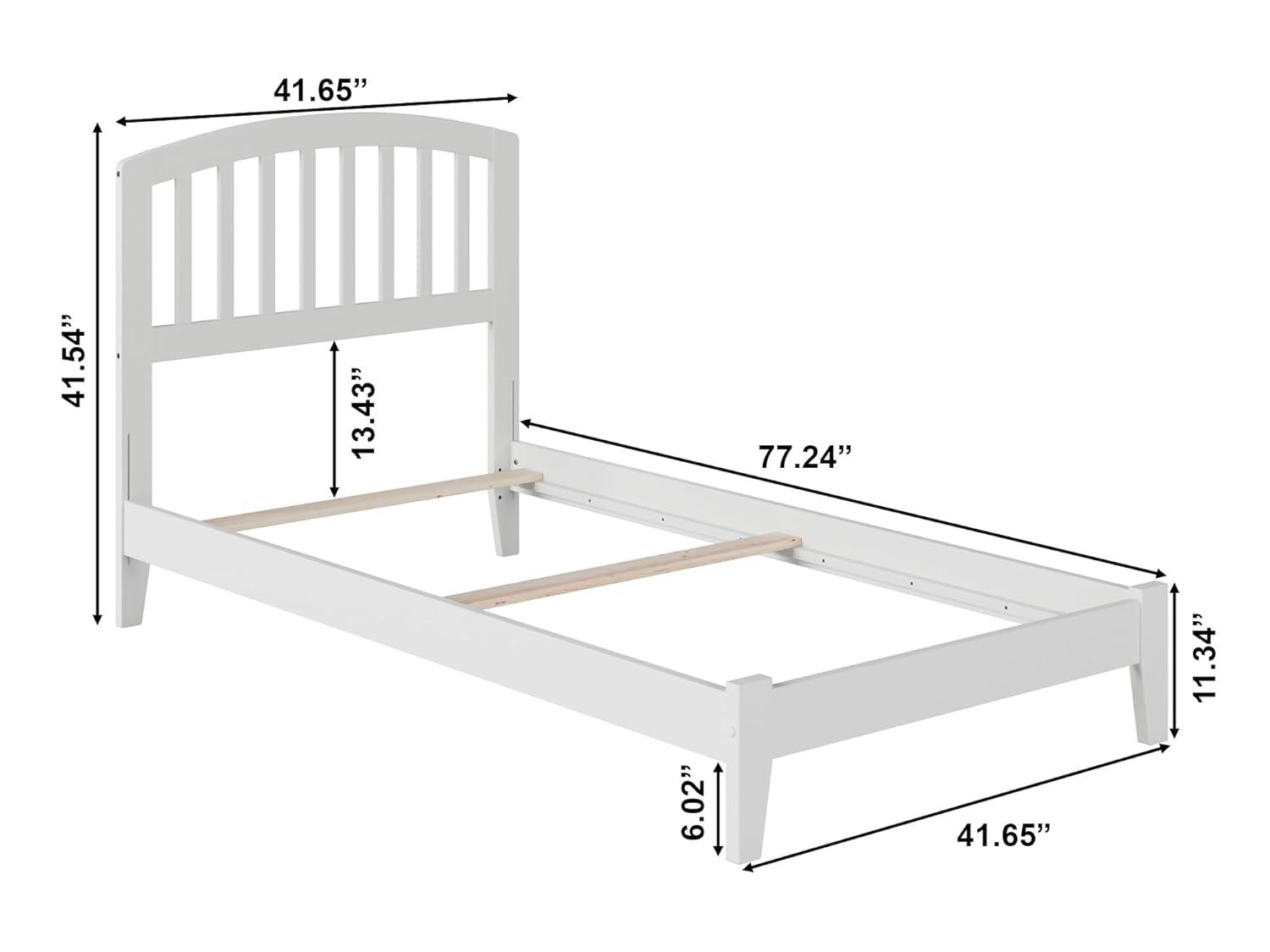 AFI Furnishings Richmond Twin Traditional Bed with Open Footboard and Turbo Charger in White
