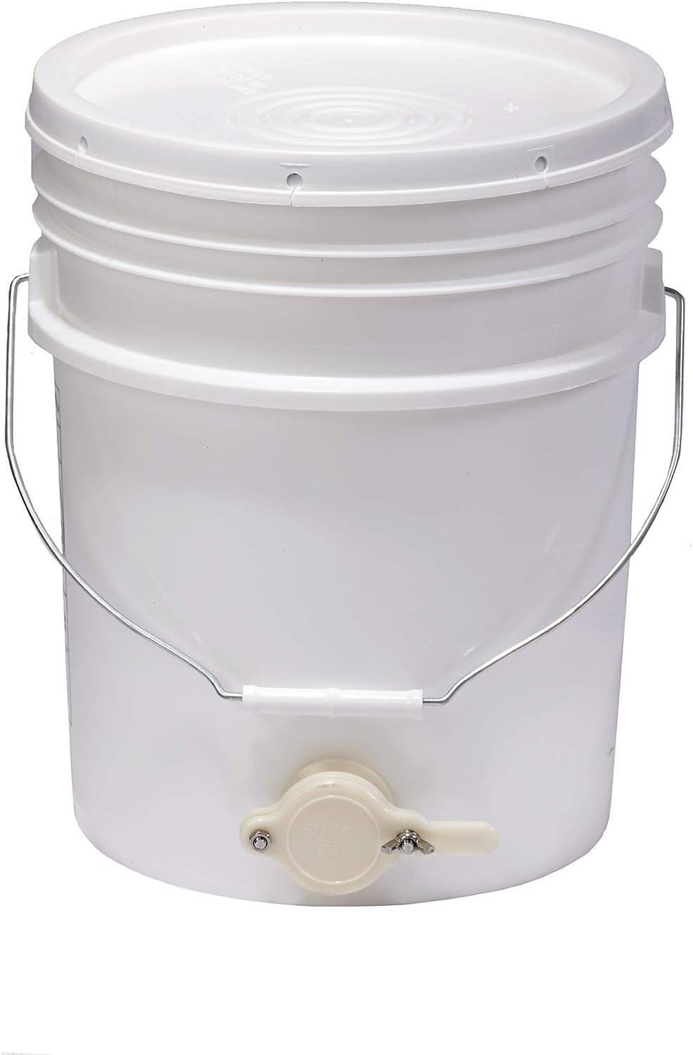 Little Giant 20 qt White Plastic Honey Bucket with Honey Gate