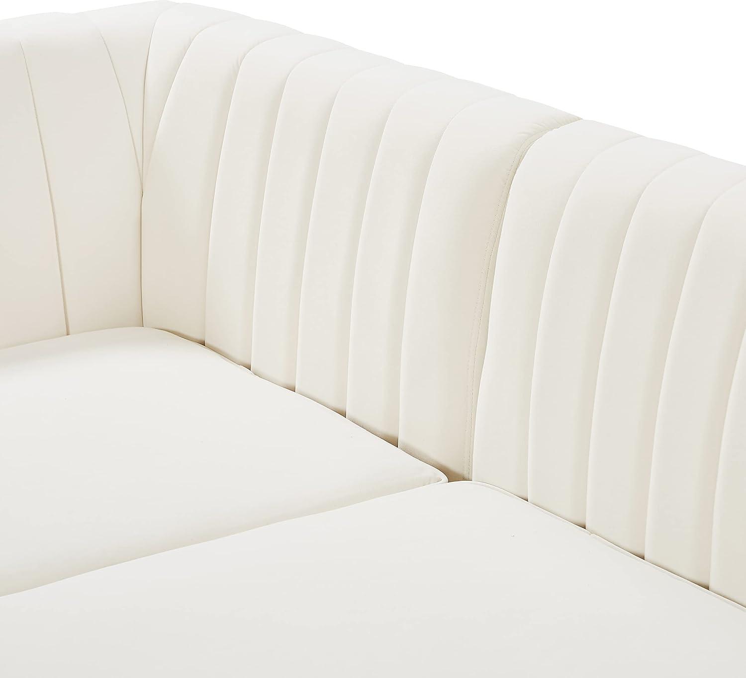 Meridian Furniture Alina Cream Velvet Corner Chair