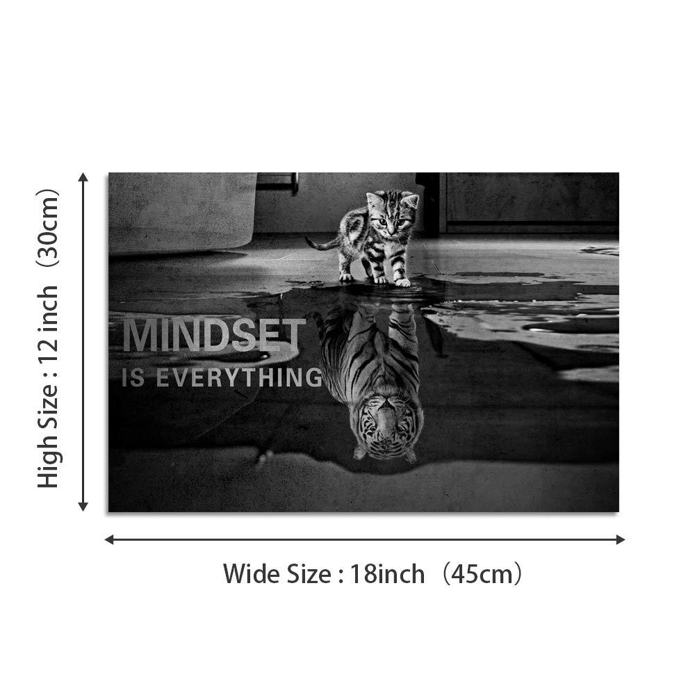 POSTER Mindset Is Everything Cat/Tiger Leader Motivational Inspirational Prevocational Life Action Success Quote Print Poster Wall Art Picture-UNFRAMED