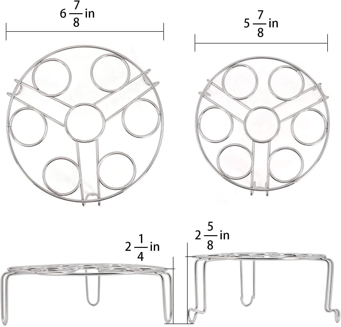 Egg Steamer Rack Trivet for Instant Pot Accessories 5 Qt, 6 Qt, 8 Qt Pressure Cooker 2 Pack Stackable 304 Stainless Steel Multipurpose Cooling Rack,Cooking