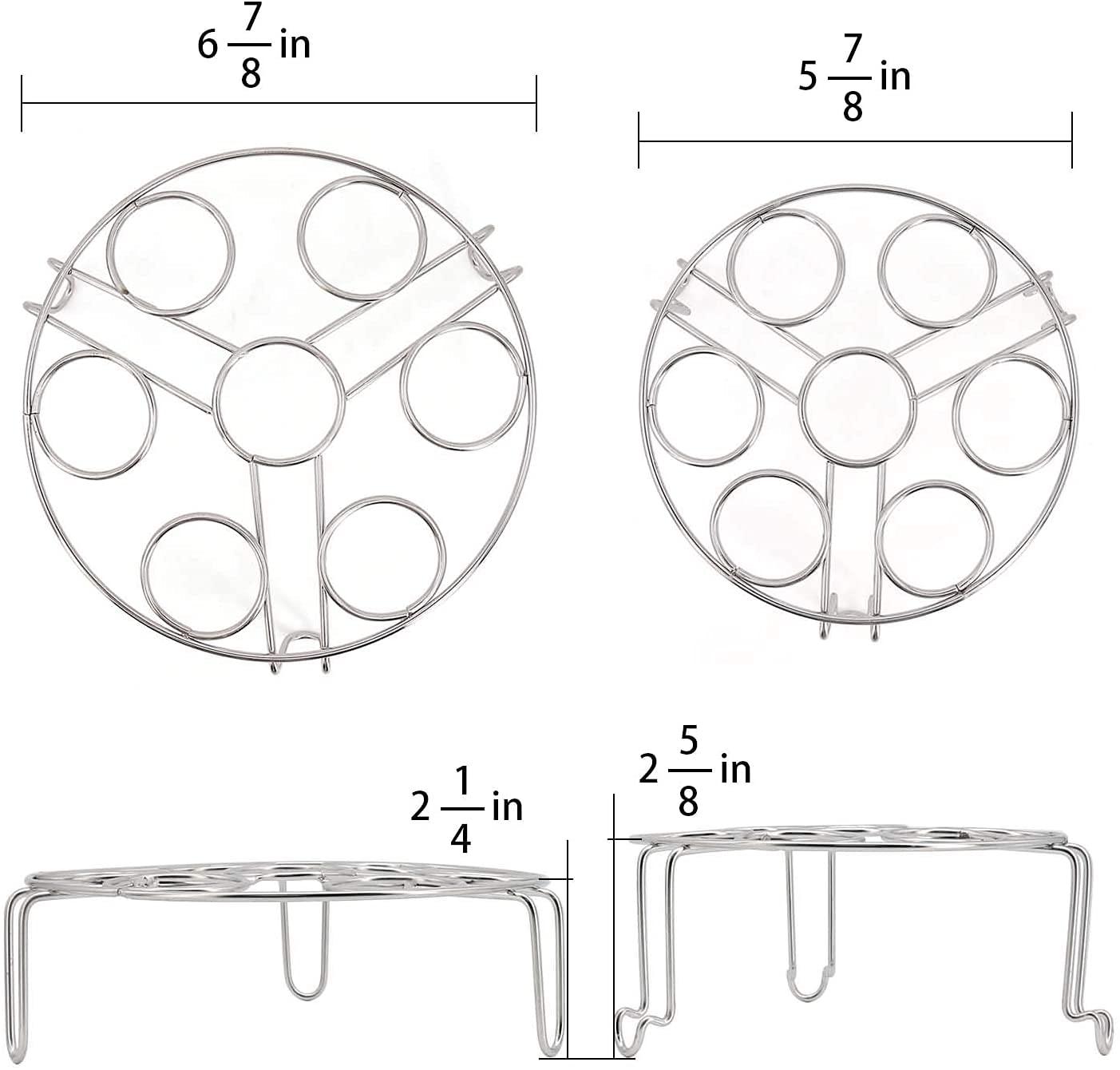 Egg Steamer Rack Trivet for Instant Pot Accessories 5 Qt, 6 Qt, 8 Qt Pressure Cooker 2 Pack Stackable 304 Stainless Steel Multipurpose Cooling Rack,Cooking