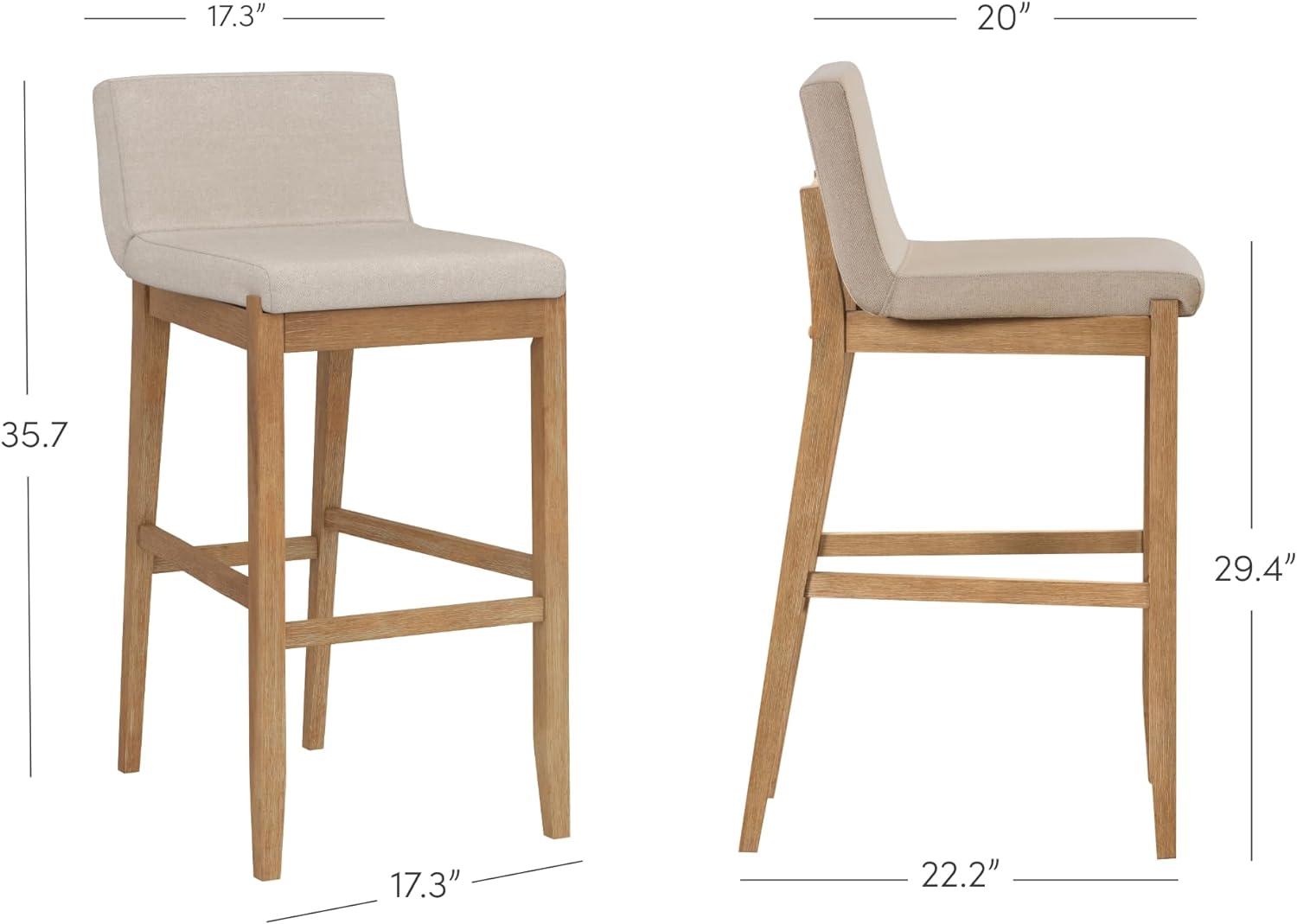 Nathan James Upholstered Wooden Stool